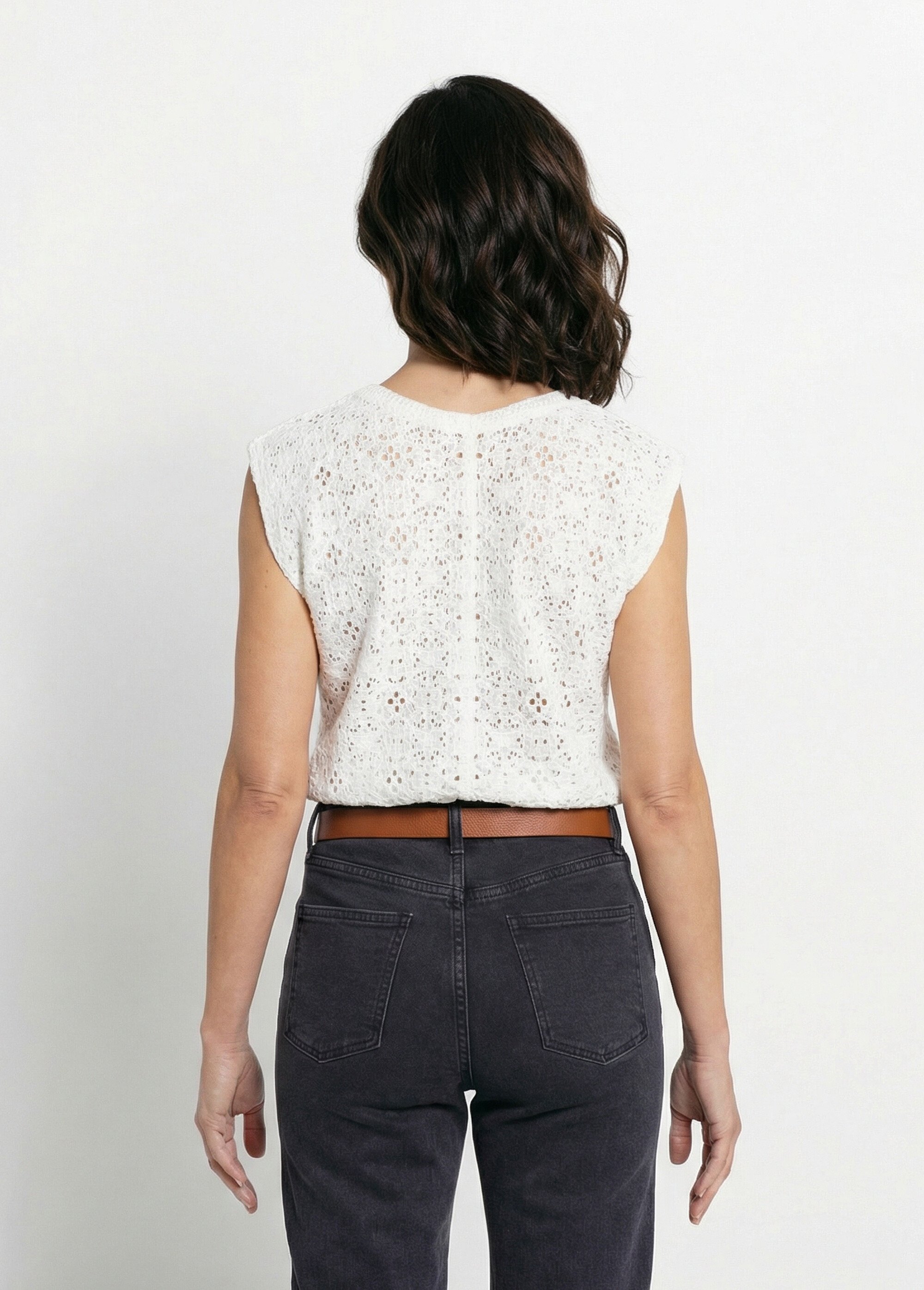 Gilet sans manches effet crochet