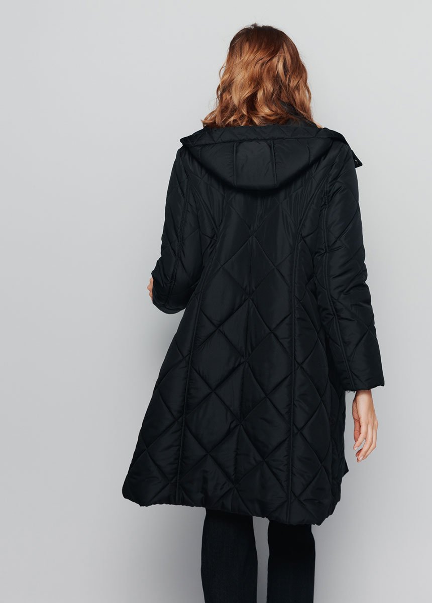Manteau hiver long matelassé à capuche