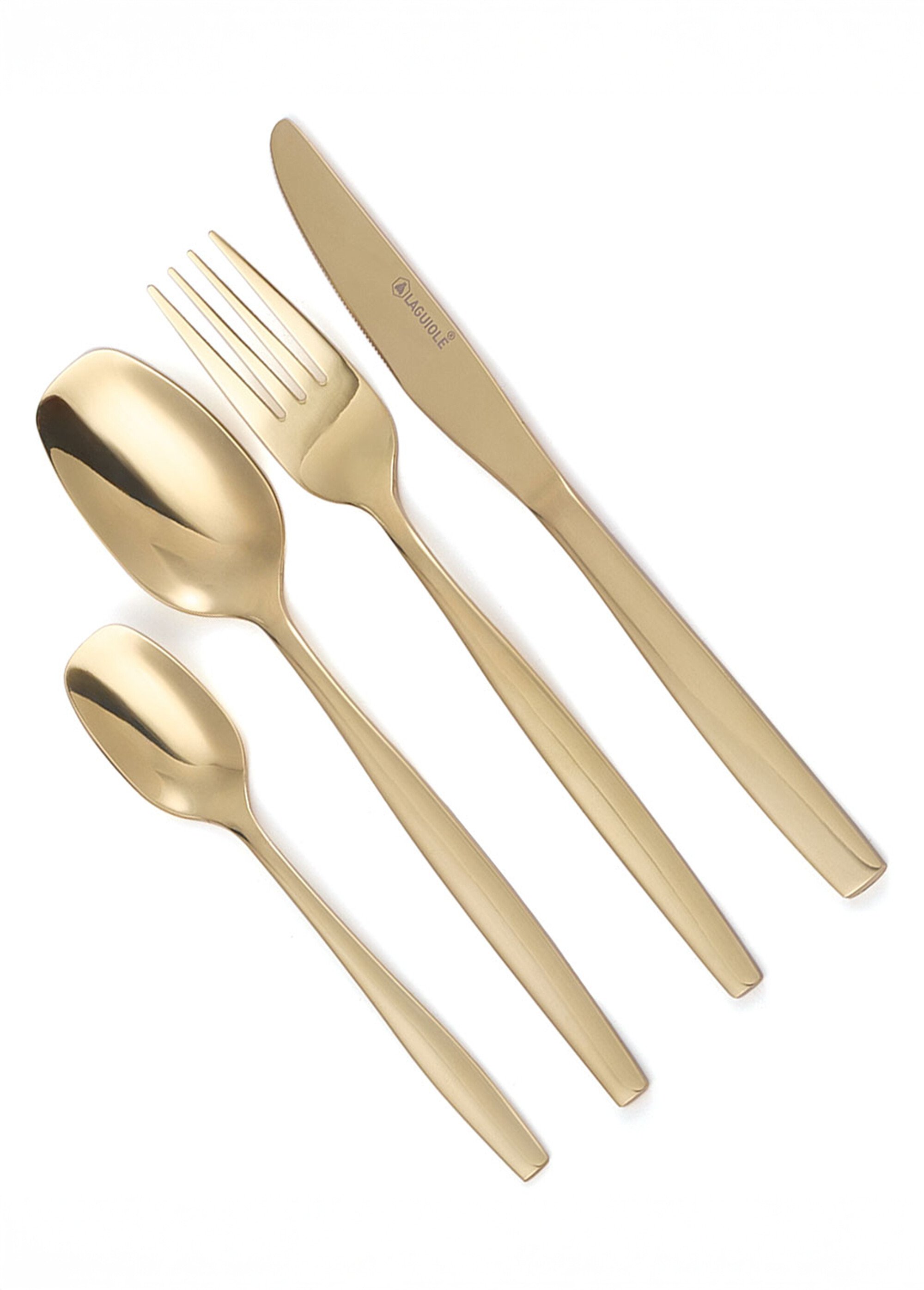 Ménagère 24 pièces inox champagne, Elora Jaune 9160540 DE1