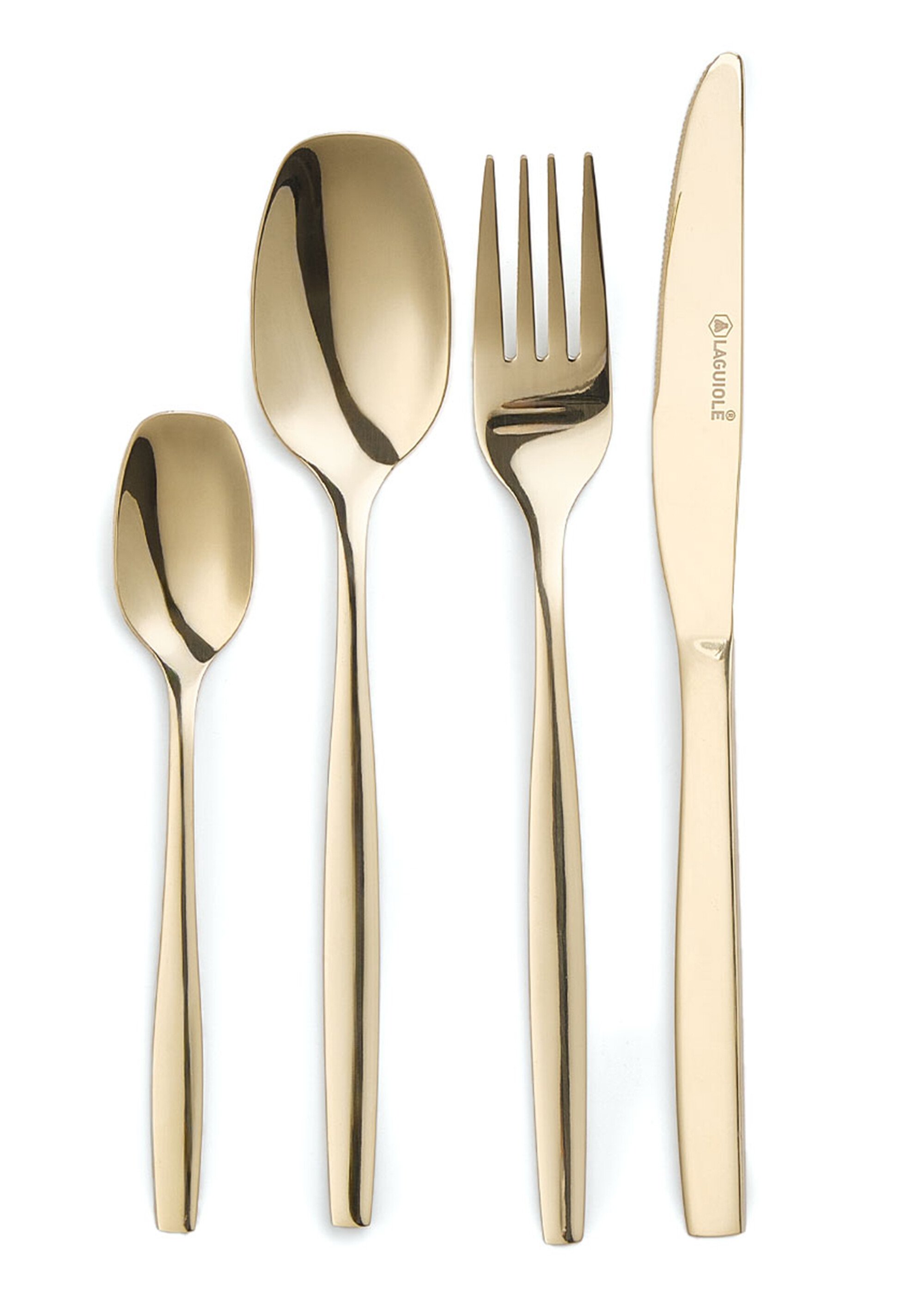 Ménagère 24 pièces inox champagne, Elora