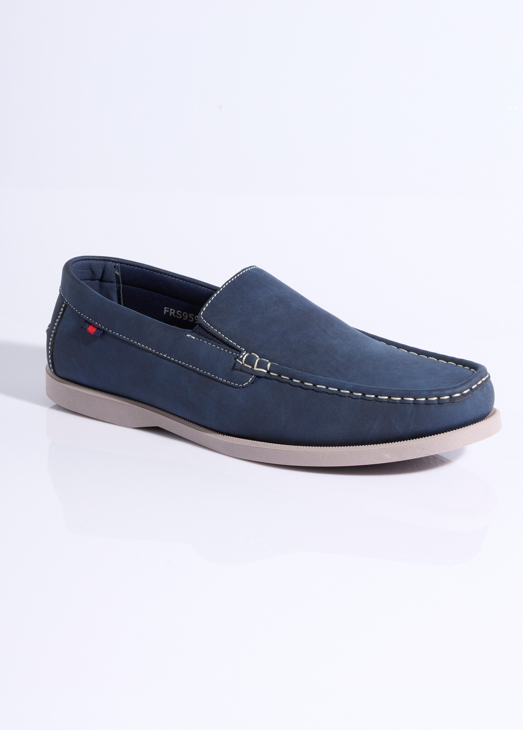 Mocassins inspiration chaussures bateau Homme Bleu LBS-FRS9593 FA1