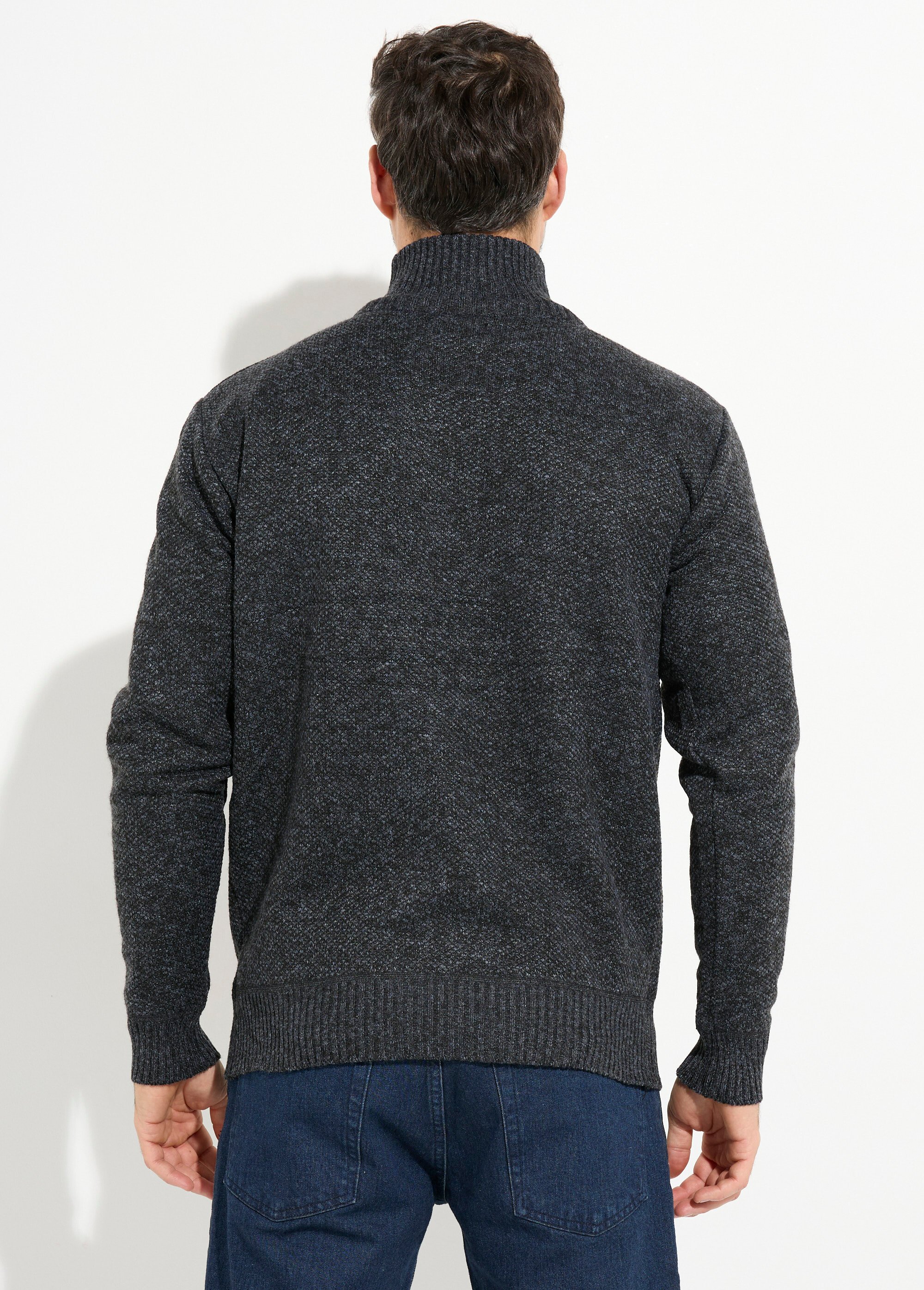 Pull col zippé chaud intérieur polaire