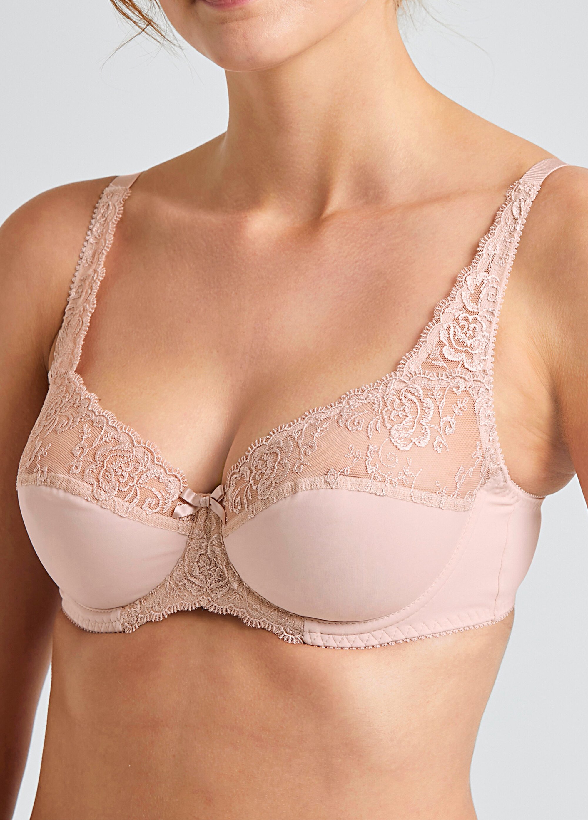 Soutien-gorge avec armatures tulle brodé Femme POUDRE VIRETON FA1