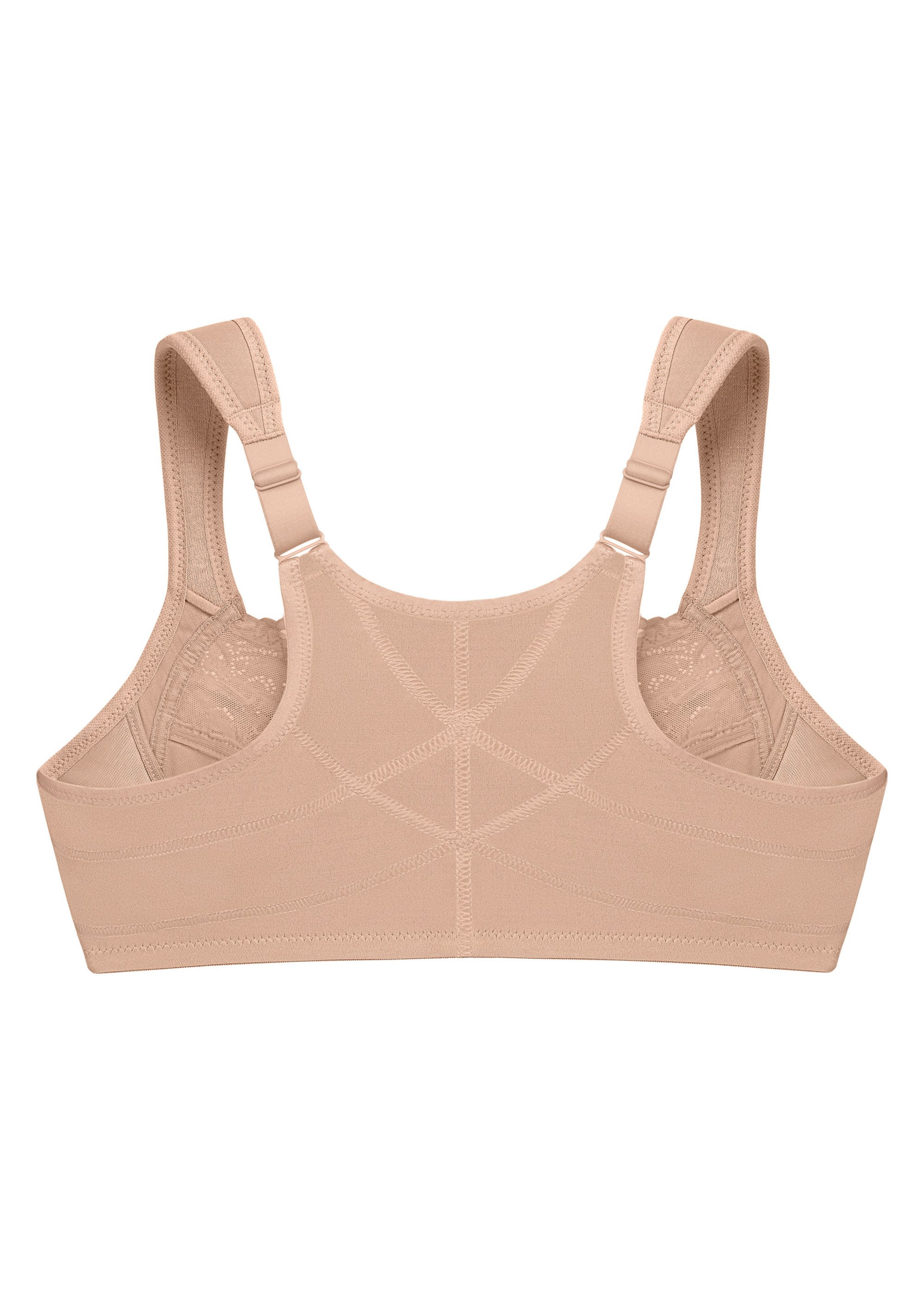 Soutien-gorge WonderWire Dentelle Grandes Tailles Posture ++, Fermeture Frontale et Armatures n°1255 Femme Grande Taille Beige 1255 AP2