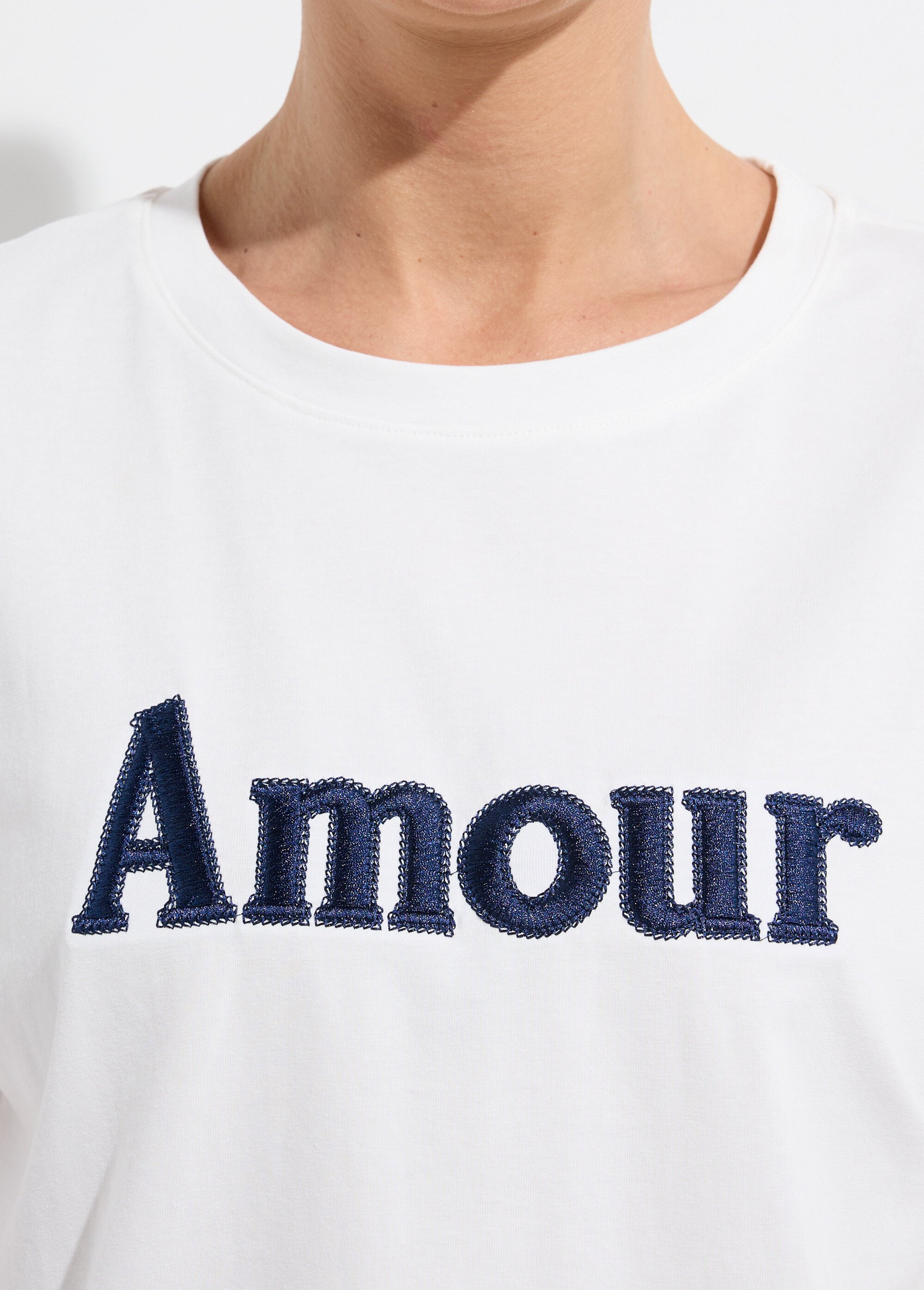 T-shirt coton avec inscription Amour