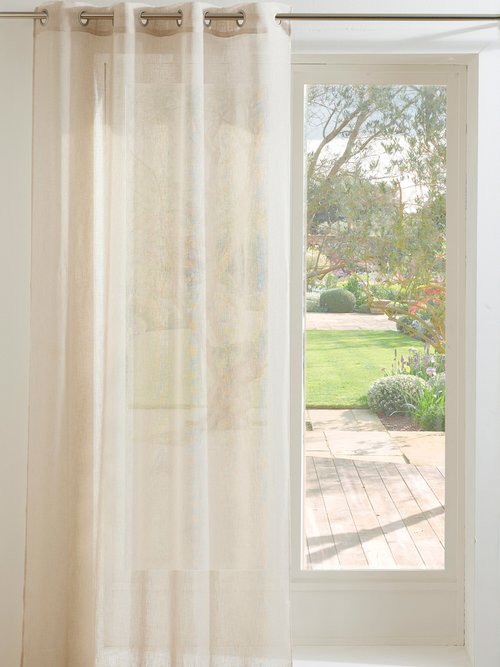 Voilage uni prêt à poser 140 x 240 cm Beige RODRIGUE FA1