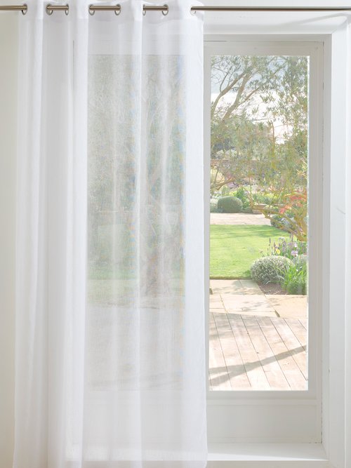 Voilage uni prêt à poser 140 x 240 cm Blanc RODRIGUE FA1