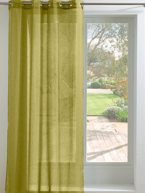 Voilage uni prêt à poser 140 x 240 cm Vert RODRIGUE FA1