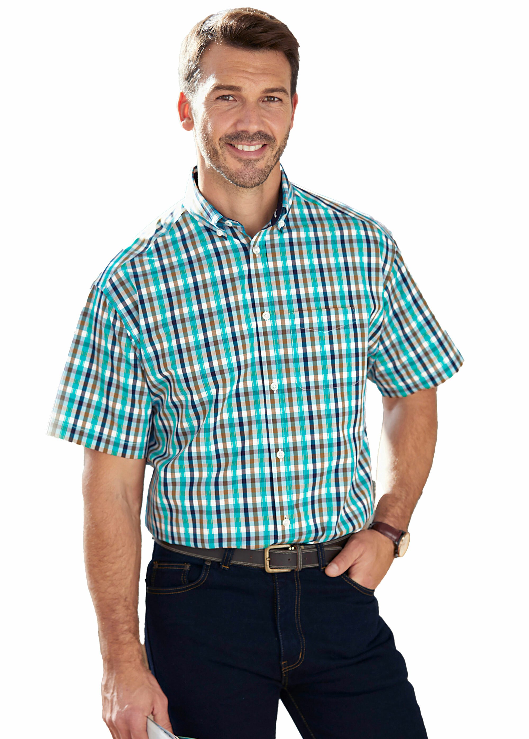 Chemise carreaux manches courtes