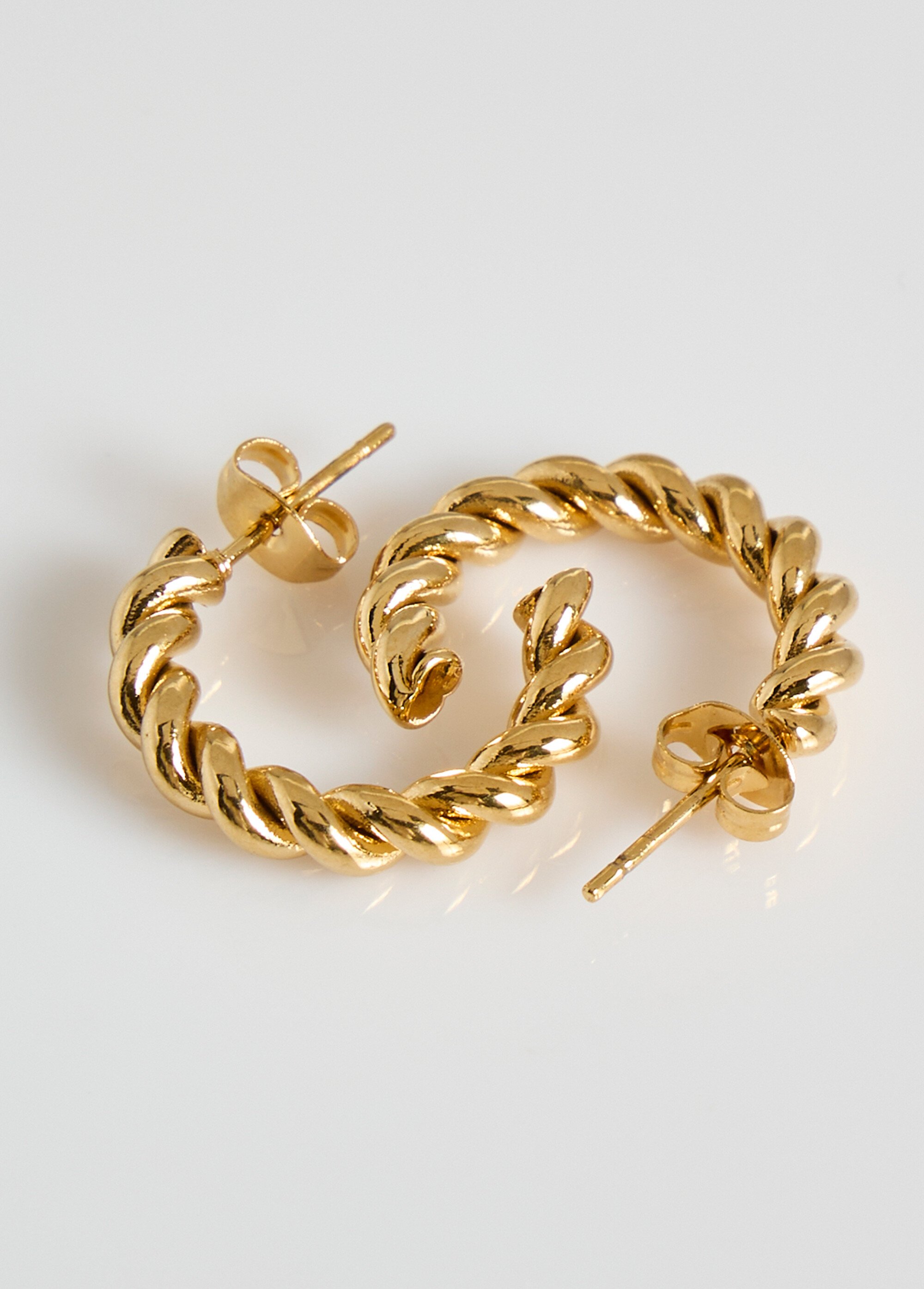 Créoles torsadées en acier inoxydable Doré ELL-HBO238 DE2