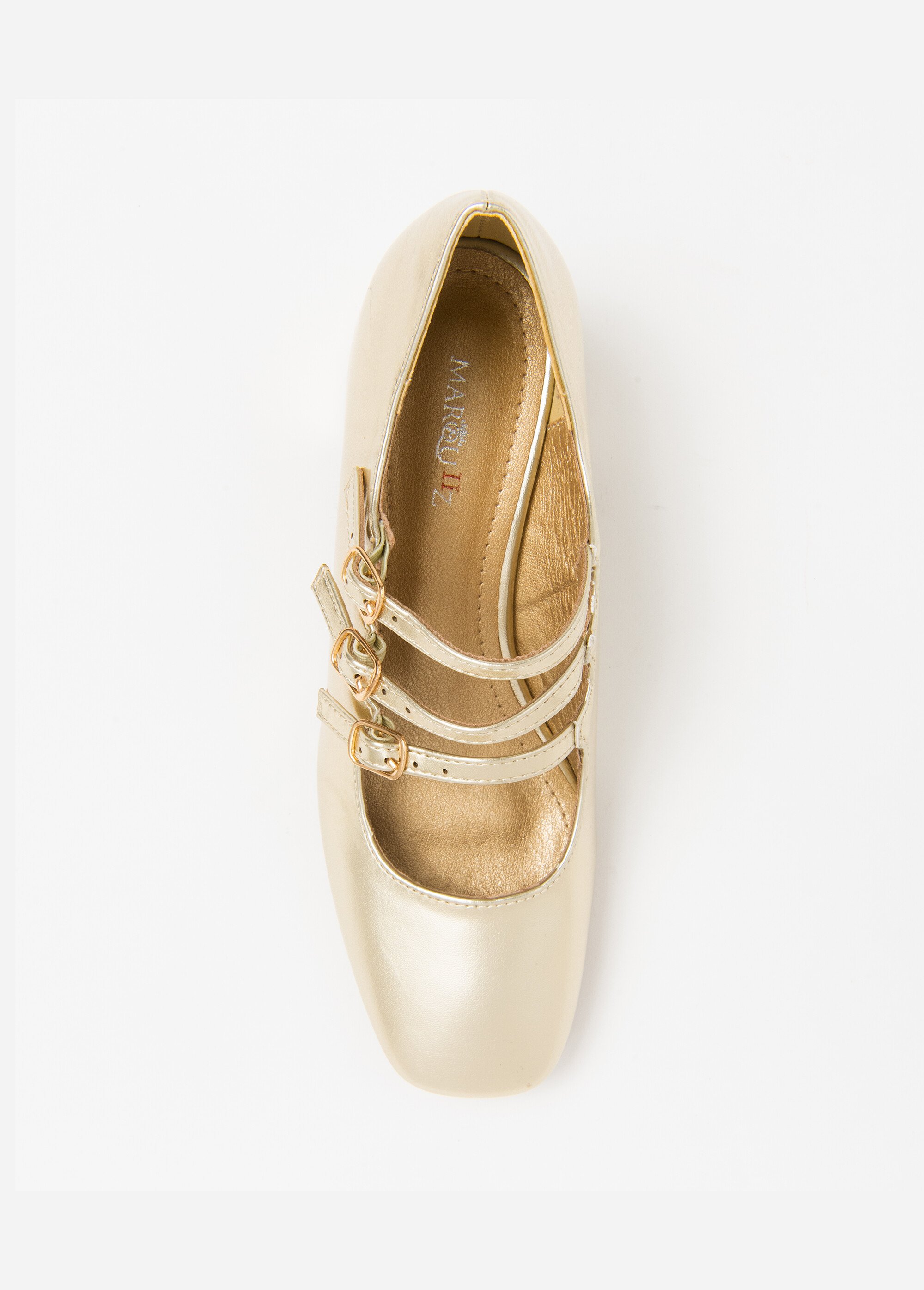 Escarpins à Bride Talon Babies Eden - Cuir Marron Beige Doré - Pointure 40 - Occasion - Style Rétro