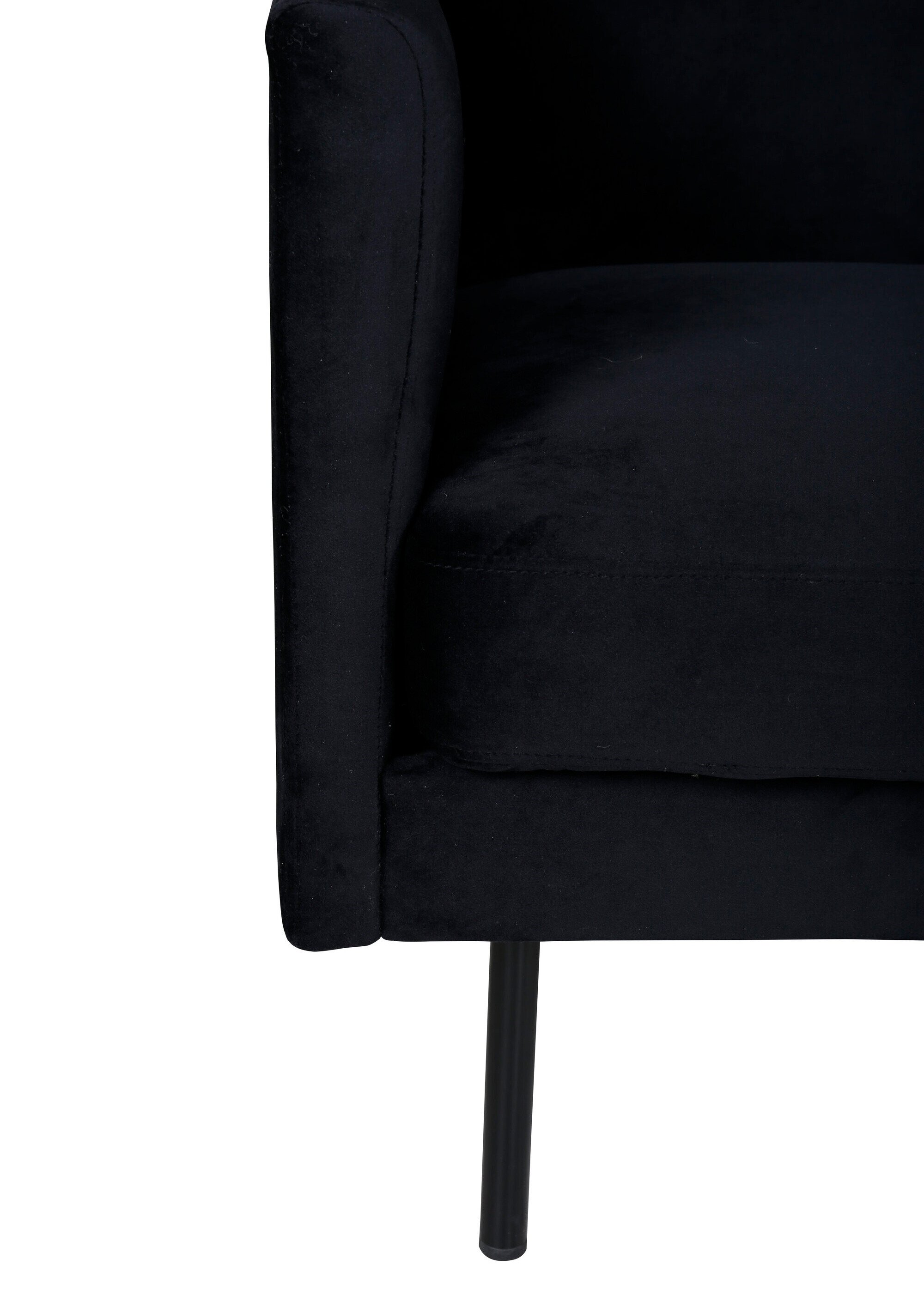 Fauteuil large tissu foncé pieds acier NOIR VEN-15557-888 DE2