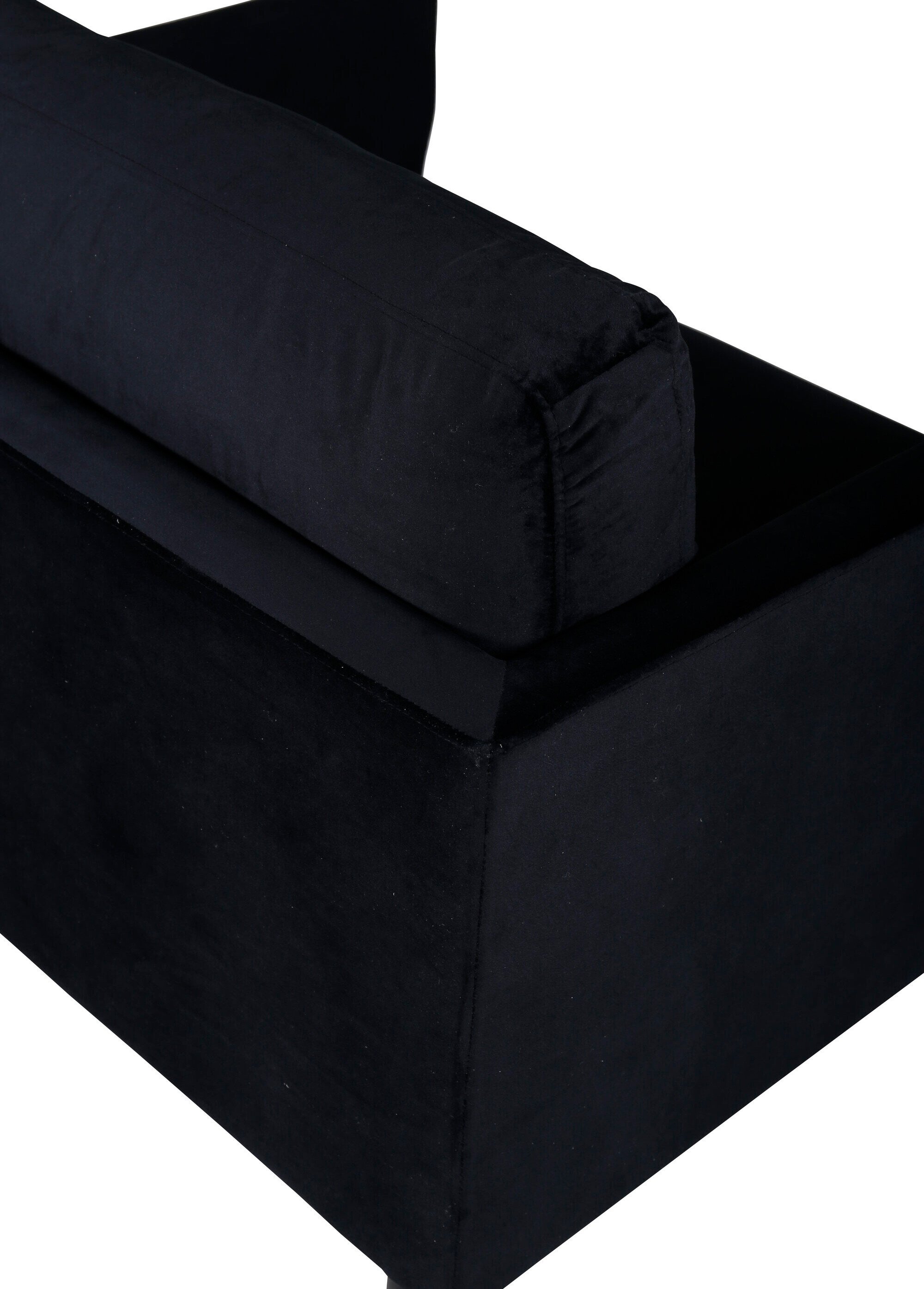 Fauteuil large tissu foncé pieds acier NOIR VEN-15557-888 DE3