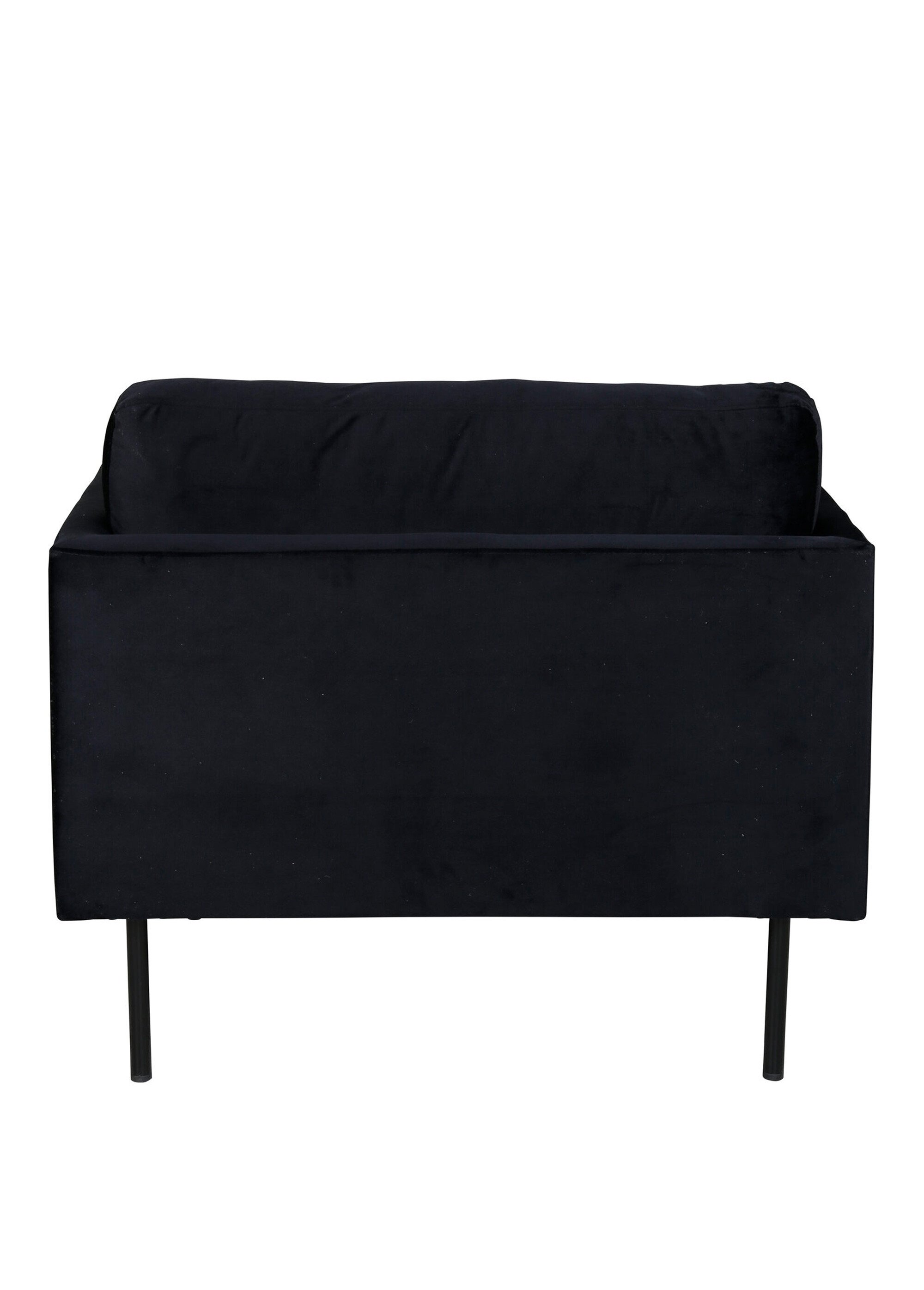 Fauteuil large tissu foncé pieds acier