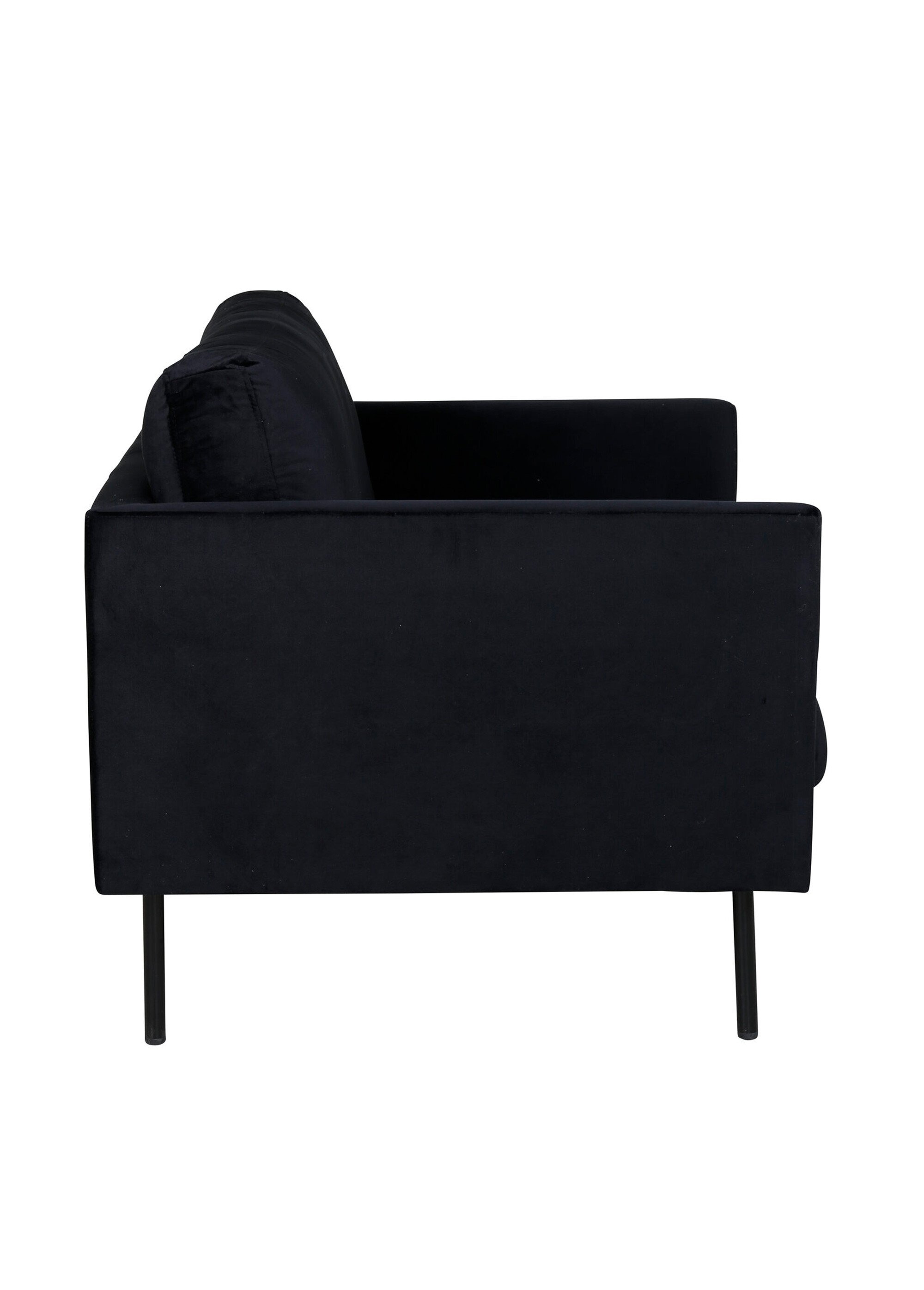Fauteuil large tissu foncé pieds acier NOIR VEN-15557-888 DR1