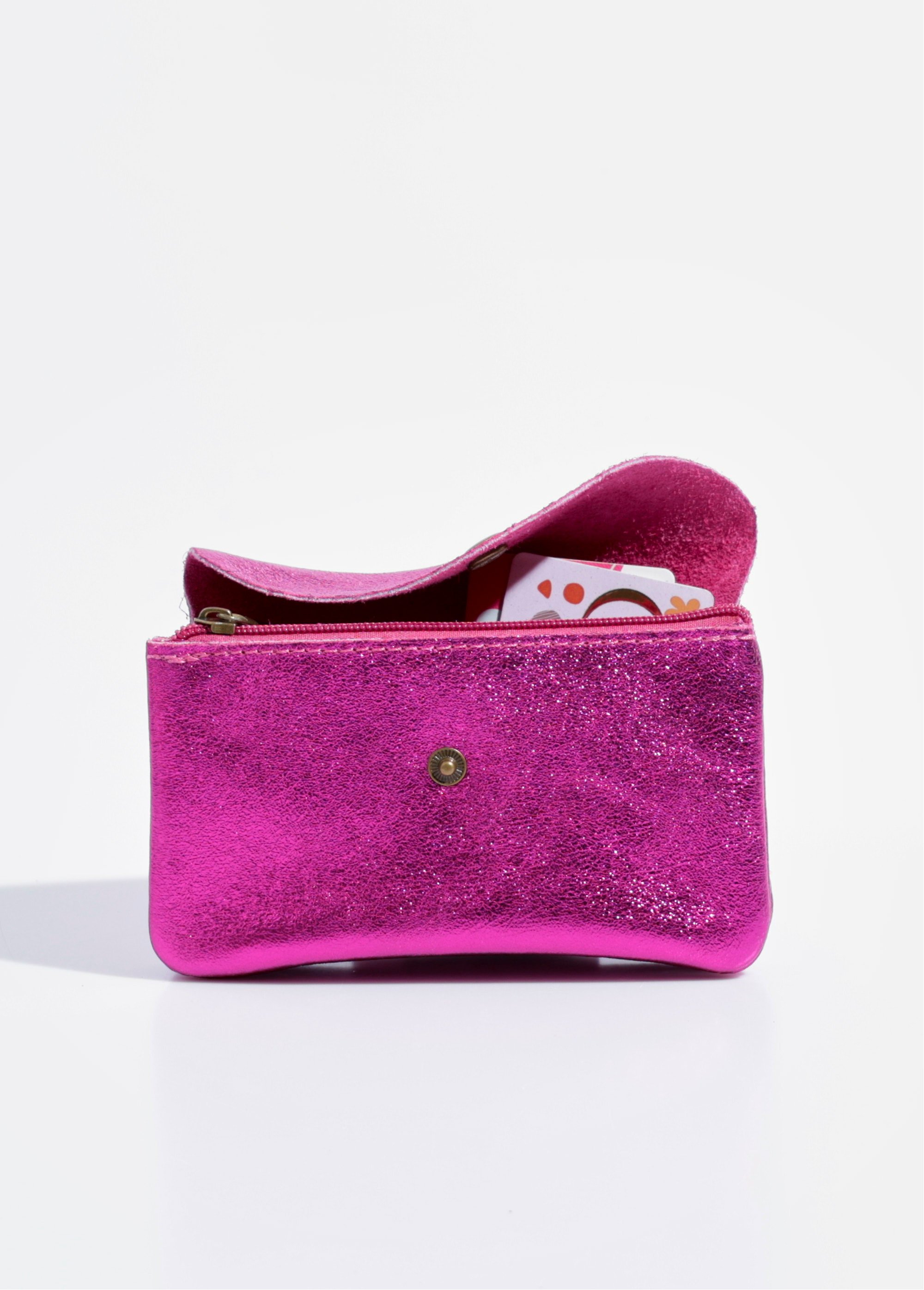 Grand porte-monnaie en cuir brillant