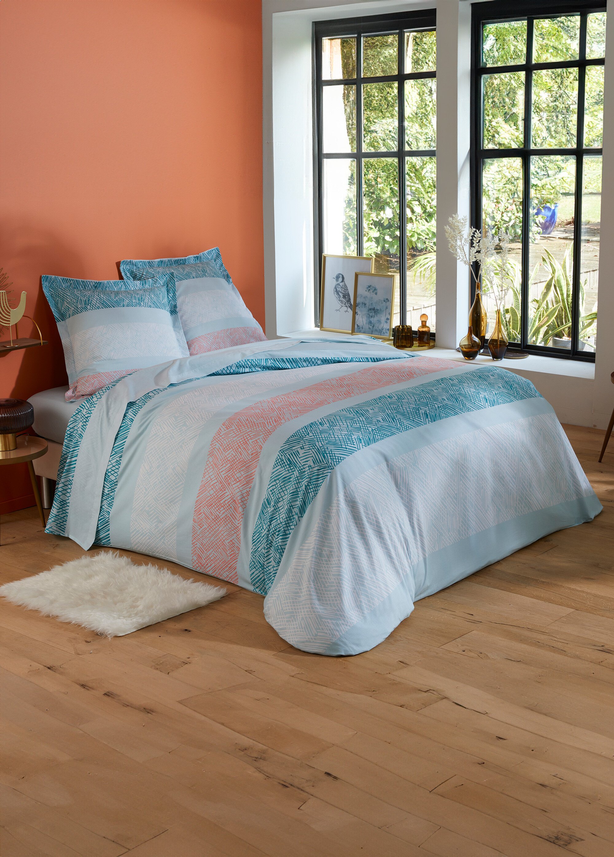 Housse de couette jeu de rayures
