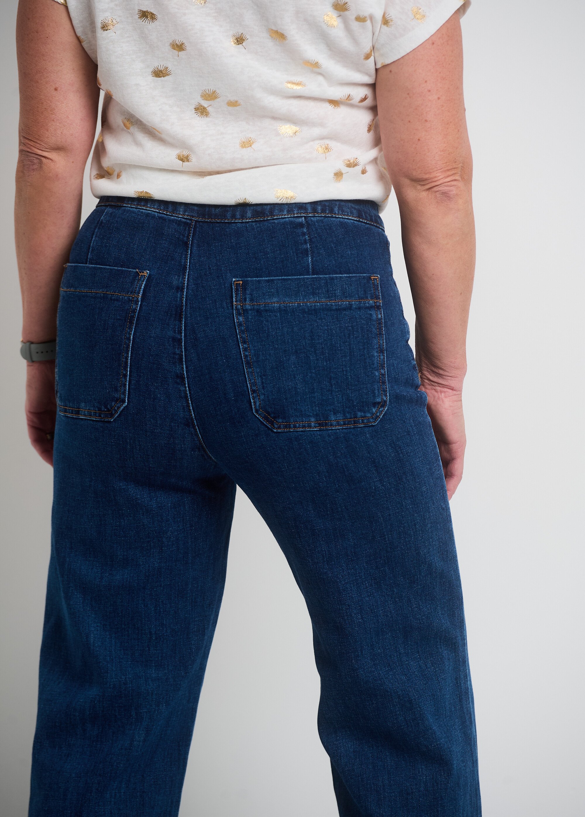 Jean avec boutons métal, spécial PETITE Femme Bleu OR-JEAJD413 DE2