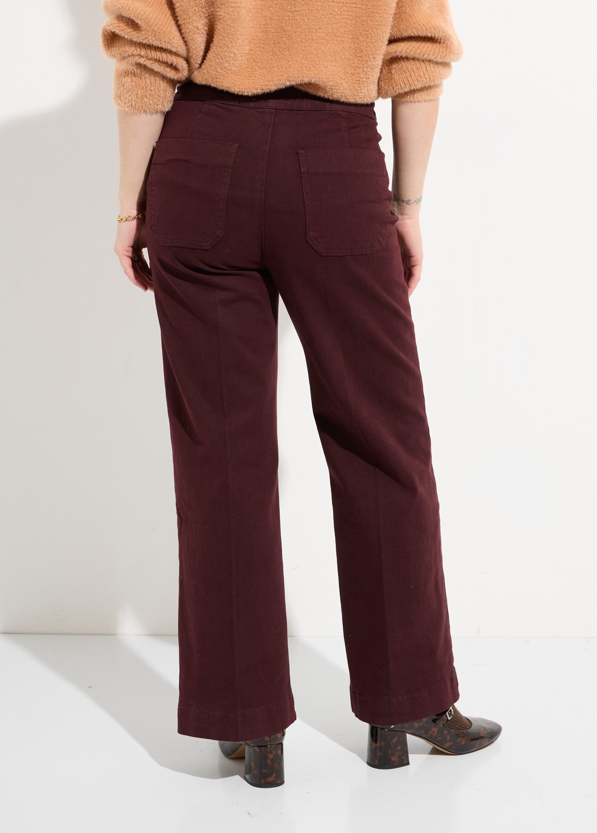 Jean avec boutons métal, spécial PETITE Femme Rouge OR-JEAJD413 DO1