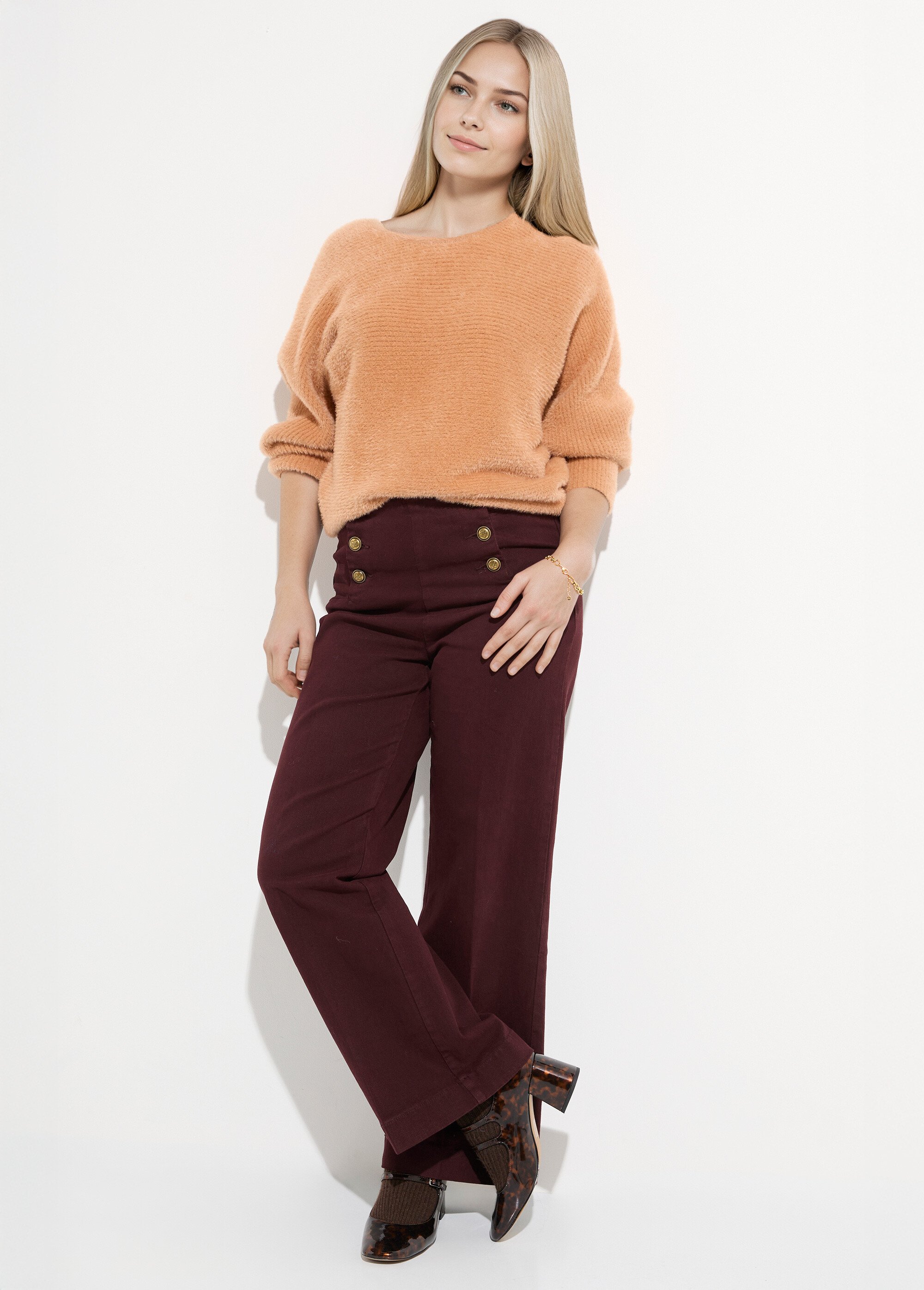 Jean avec boutons métal, spécial PETITE Femme Rouge OR-JEAJD413 MV1