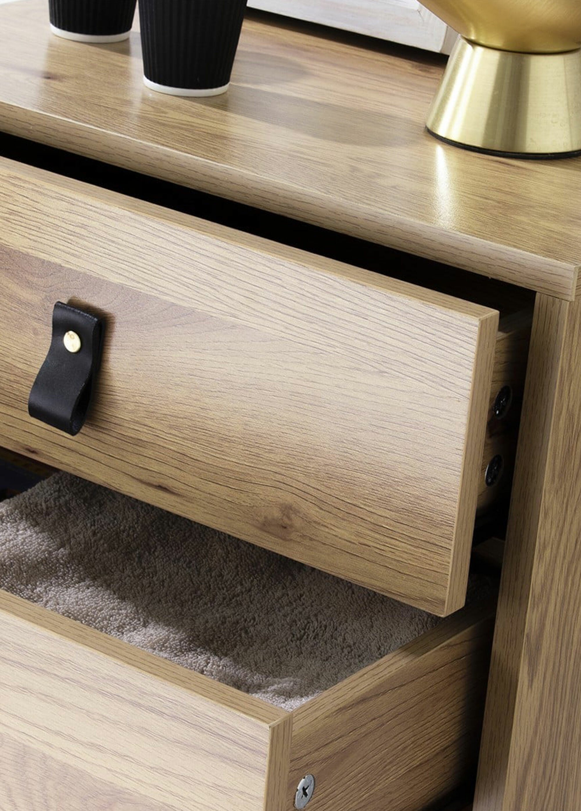 JILL Chevet 2 tiroirs, piètement métal