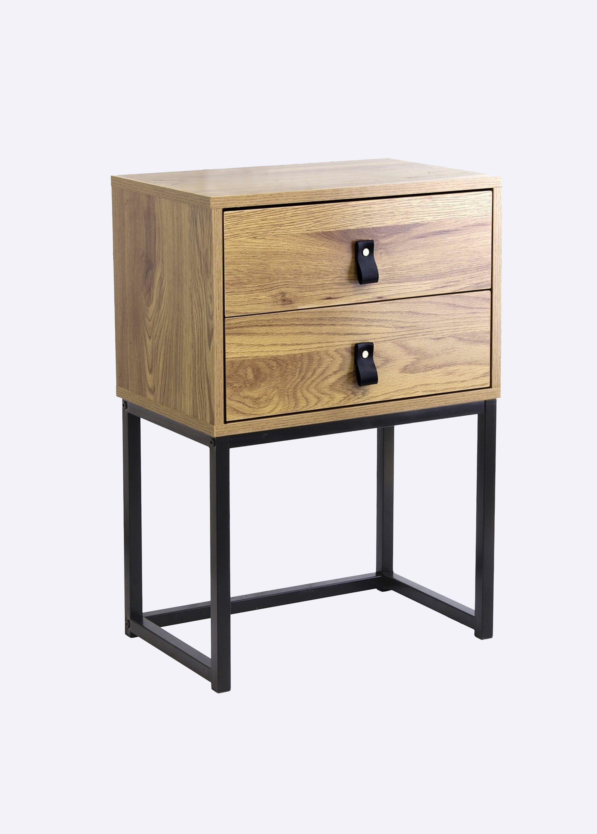 JILL Chevet 2 tiroirs, piètement métal