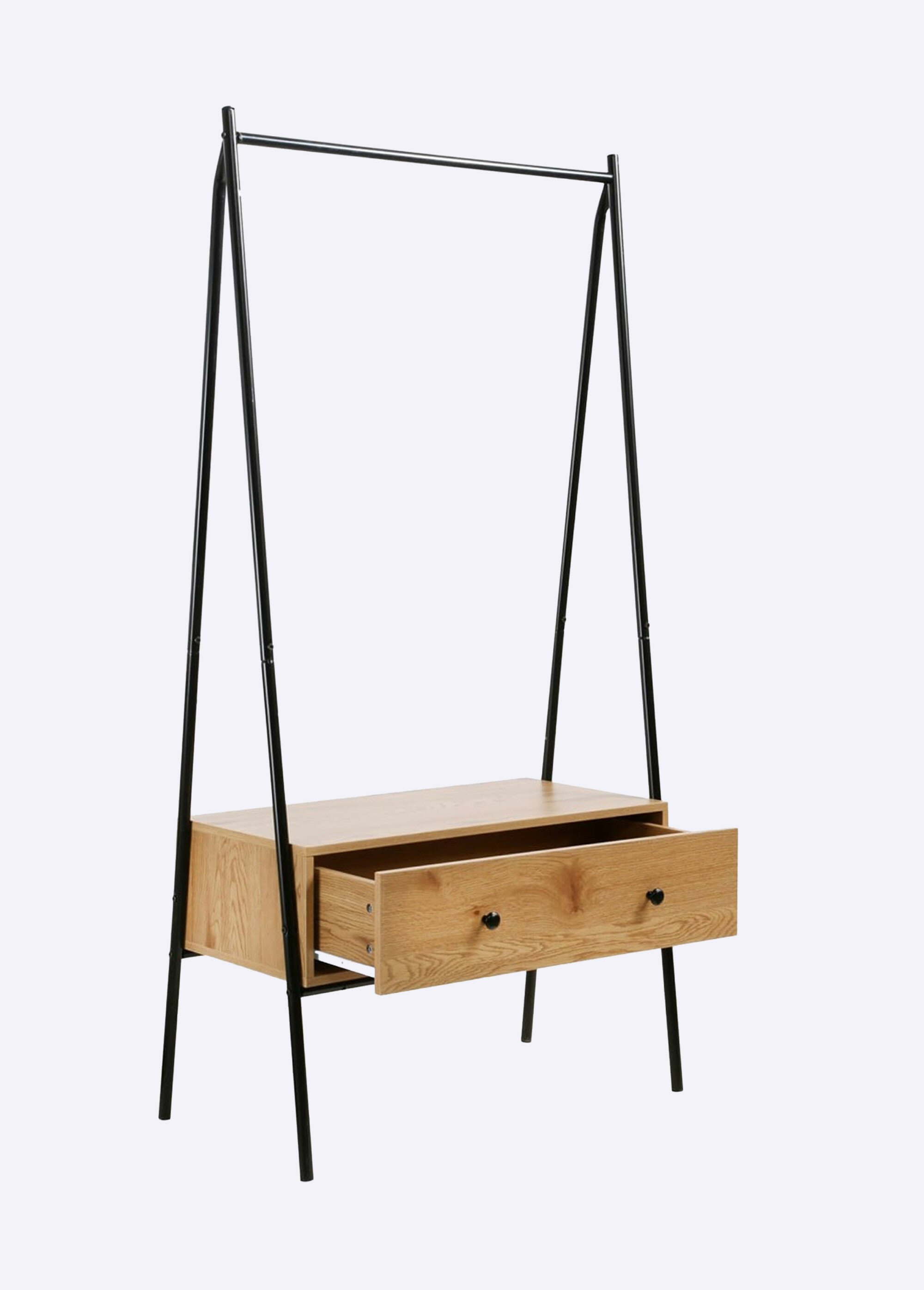 JILL Penderie effet chêne et métal BEIGE CAL-12161133 DE1