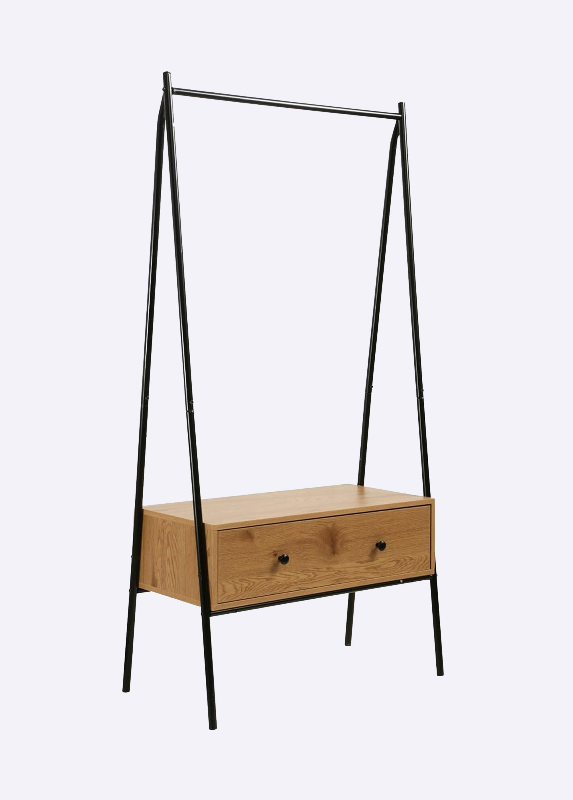 JILL Penderie effet chêne et métal BEIGE CAL-12161133 FA1