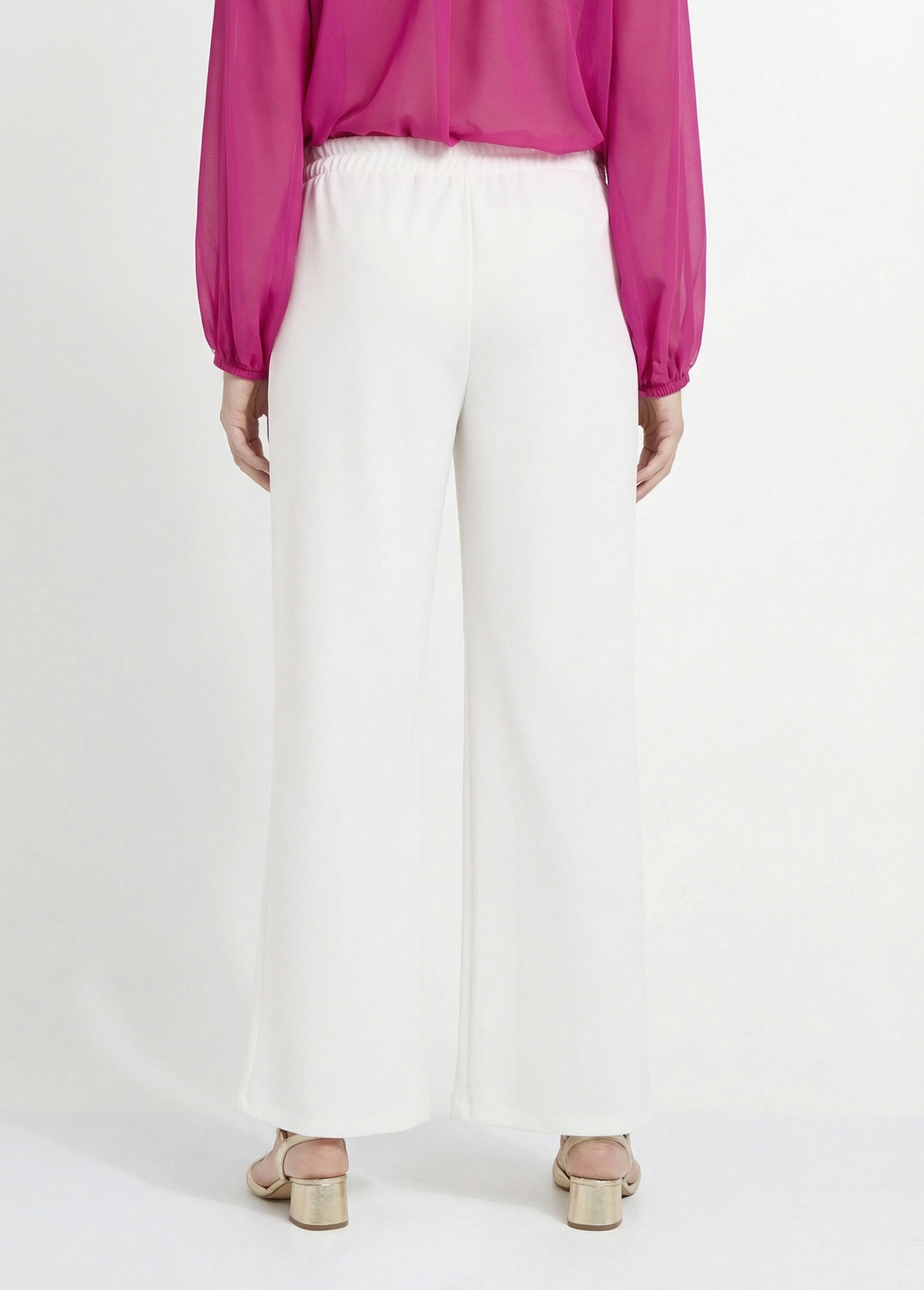 Pantalon maille avec galon à la taille Femme Beige MOD-PANTAGALO DO1