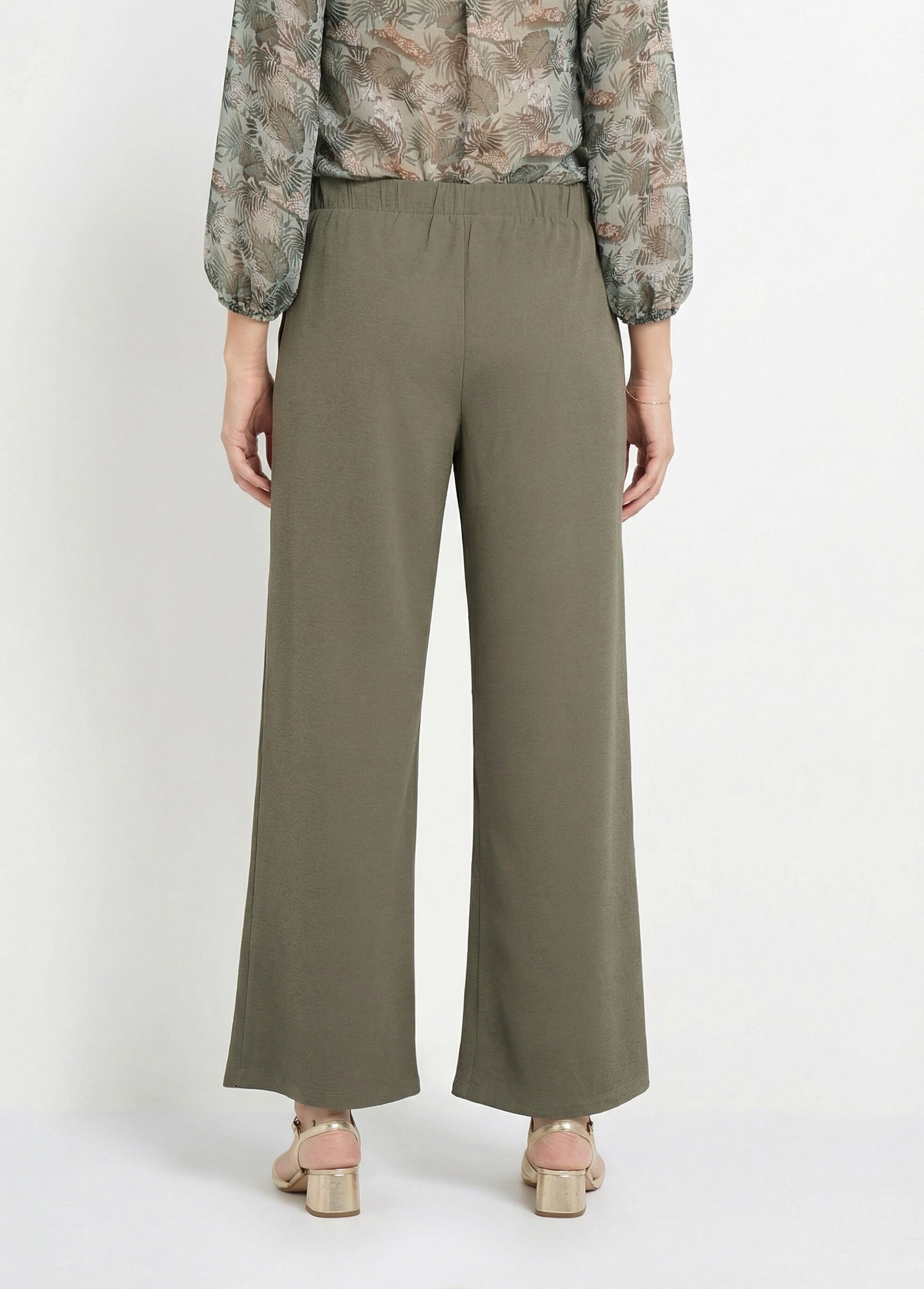 Pantalon maille avec galon à la taille
