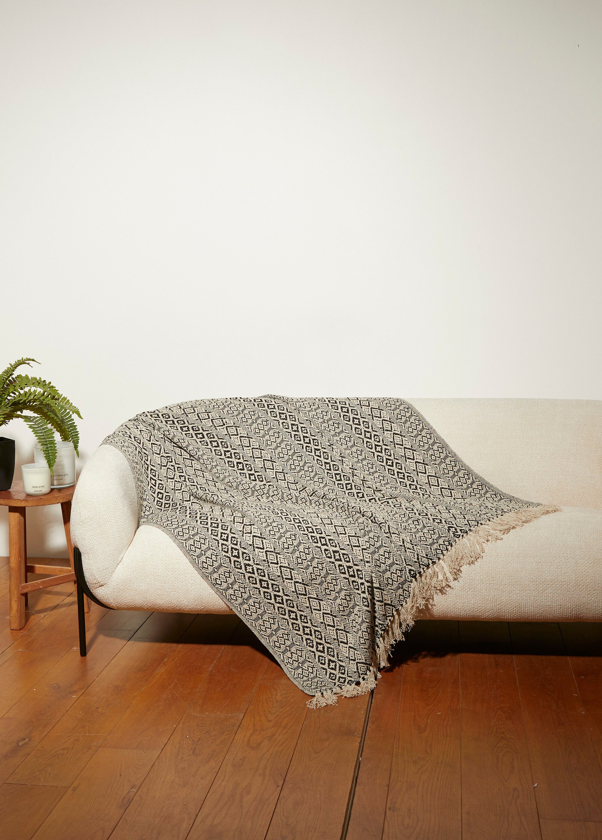 Plaid jacquard tissé main, Kilim Beige COTZZ70308 FA1