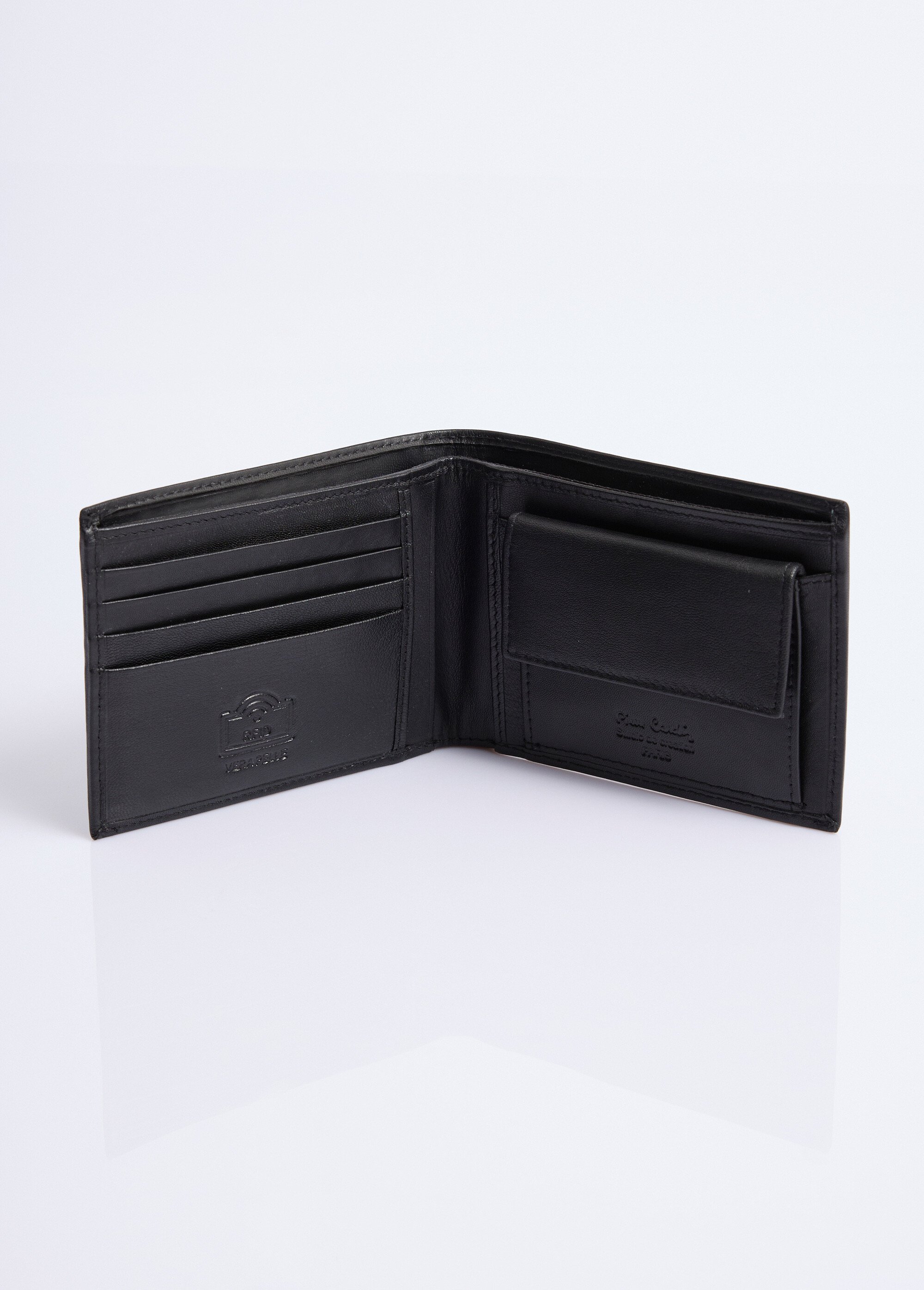 Portefeuille anti RFID compact en cuir