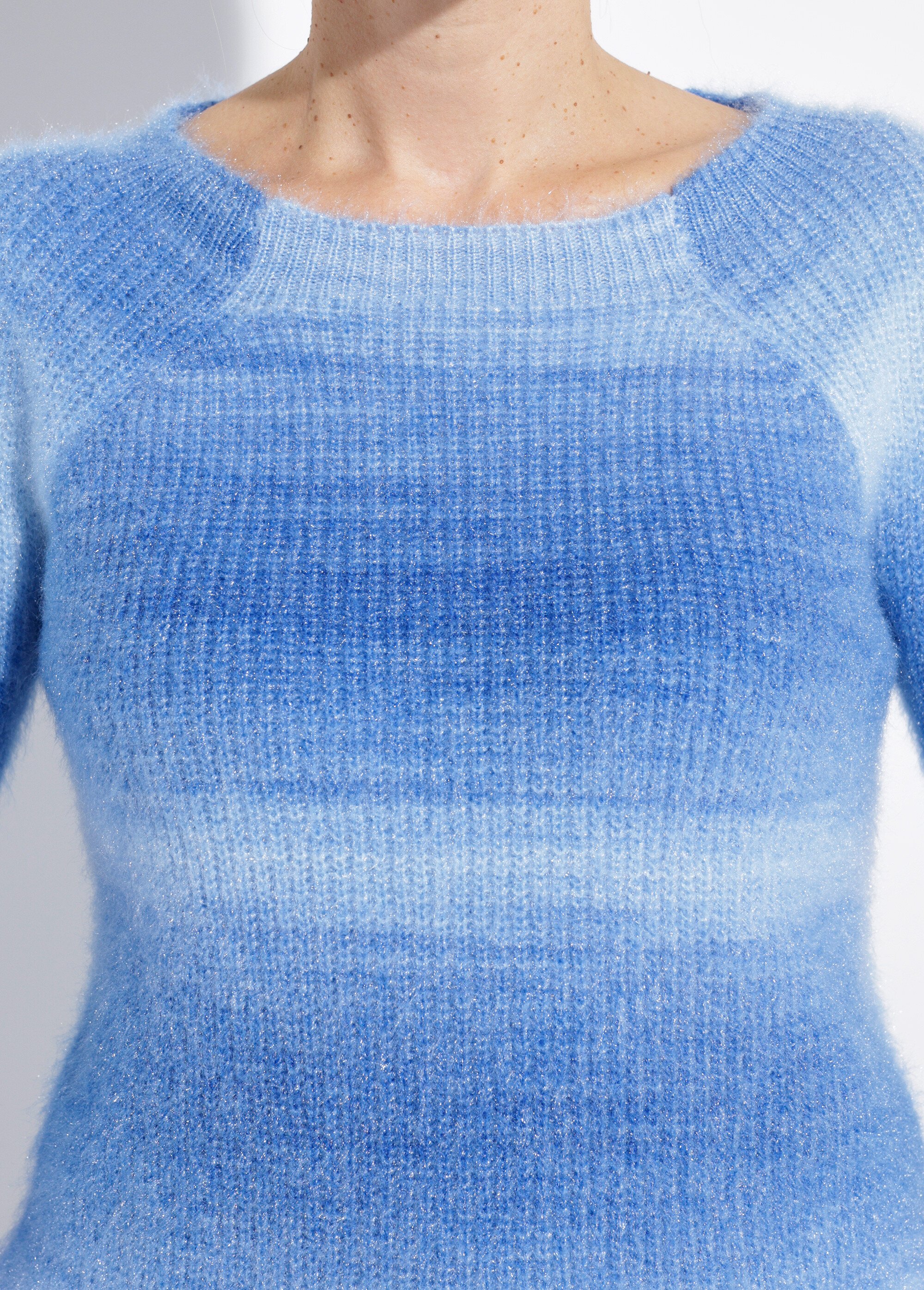 Pull raglan maille poilue effet tie & dye