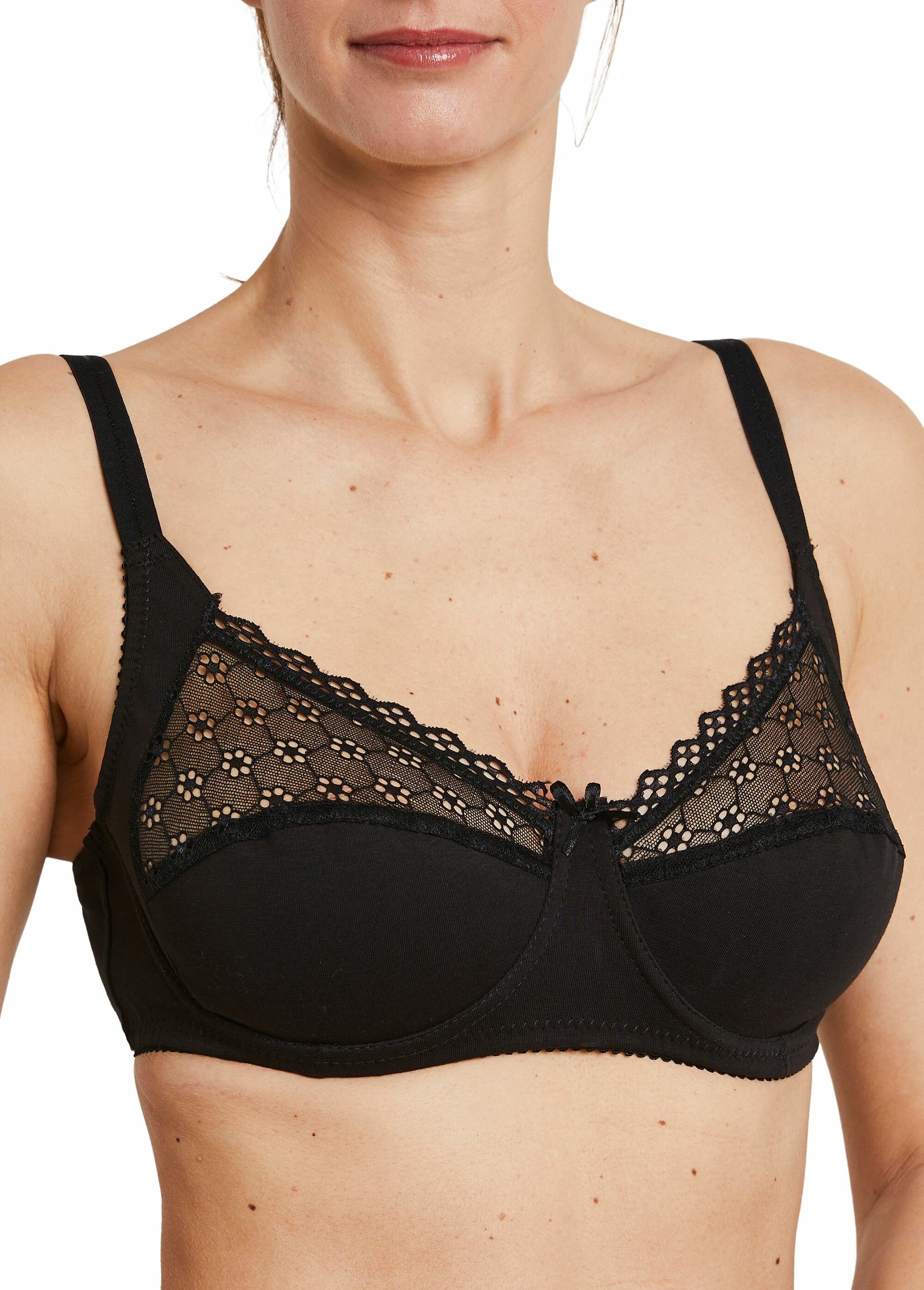 Soutien-gorge avec armatures coton extensible Femme Noir VOLGA DE1