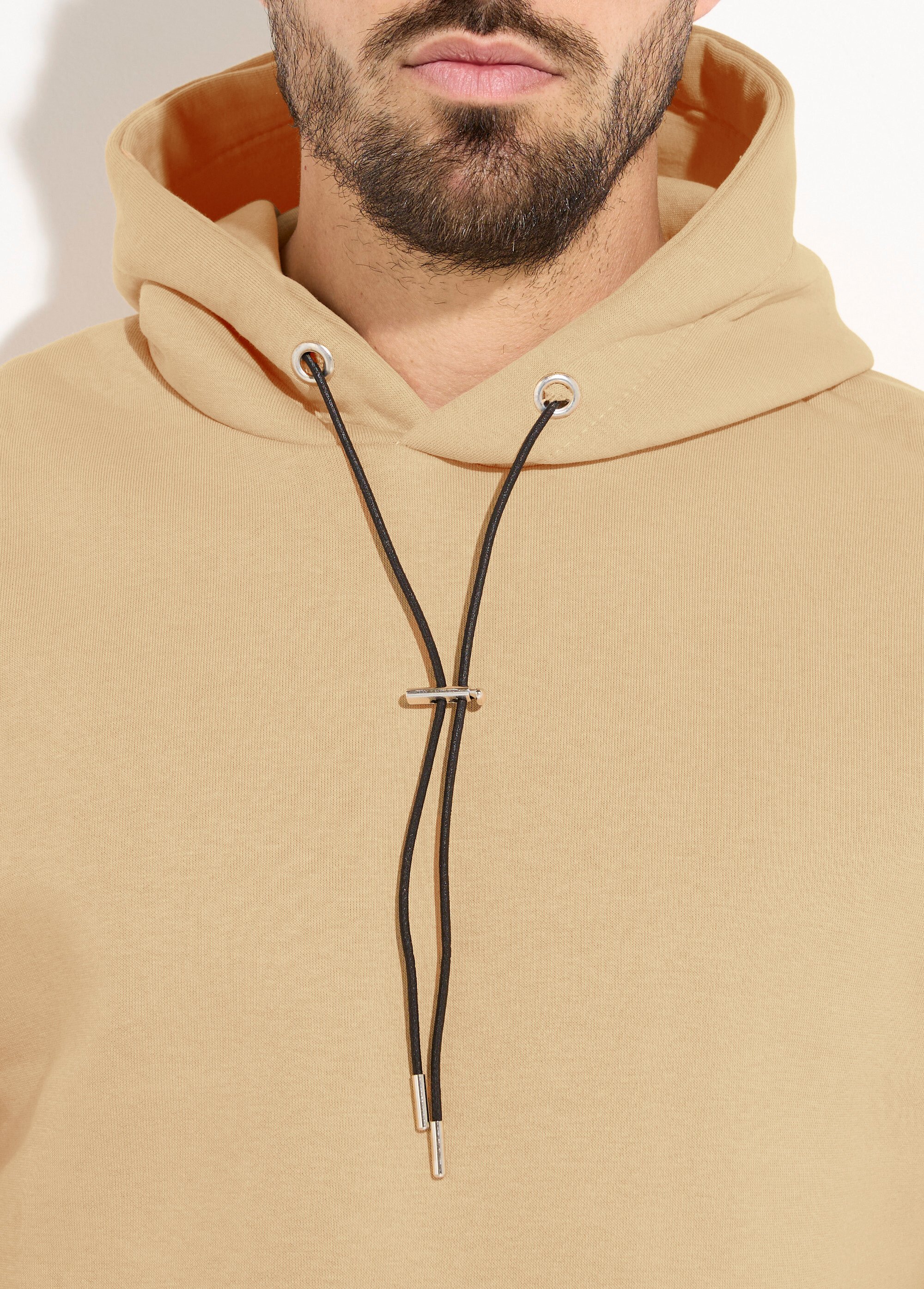 Sweat shirt à capuche et poche kangourou Marron IKALL694 DE1