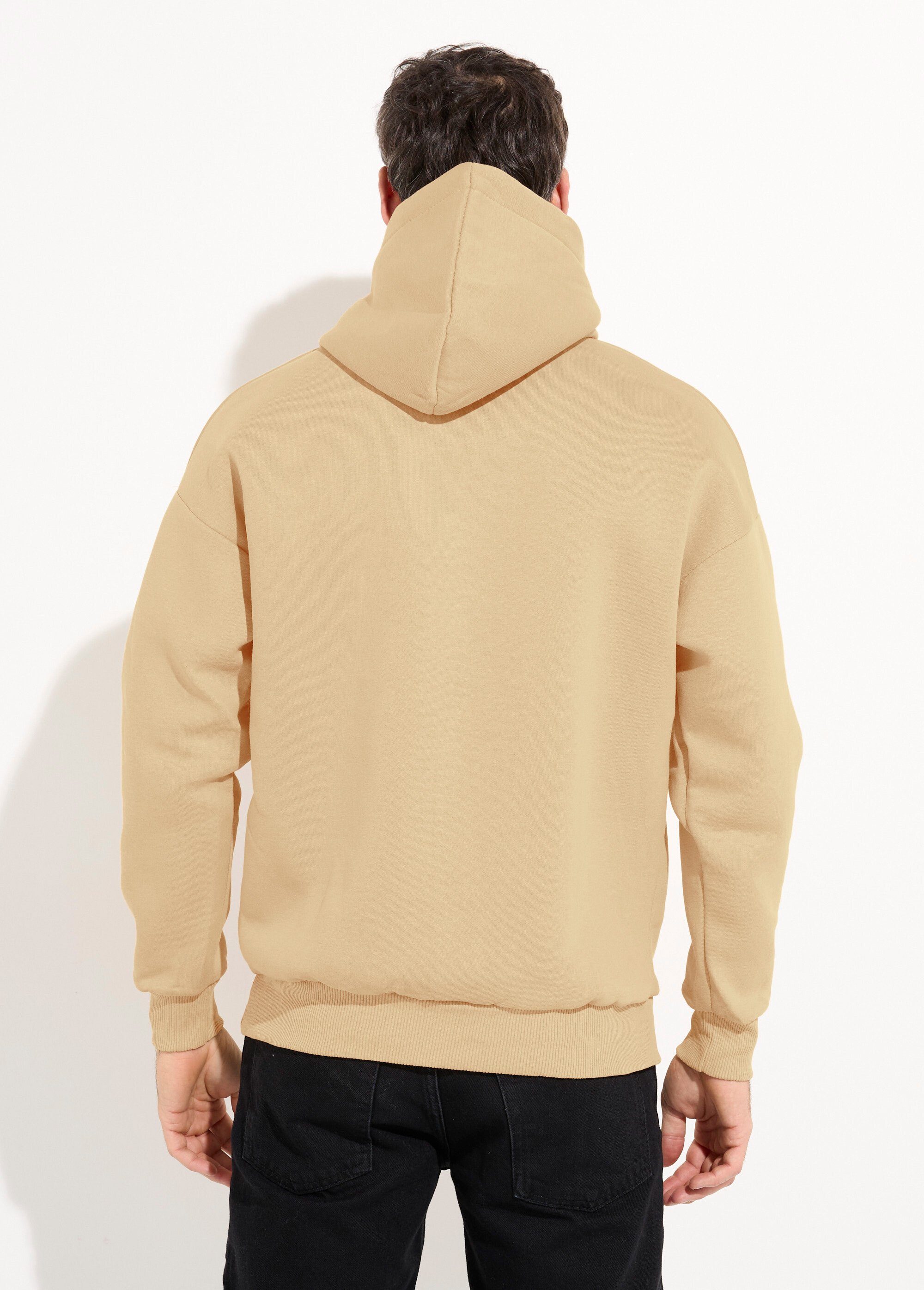 Sweat shirt à capuche et poche kangourou Marron IKALL694 DO1