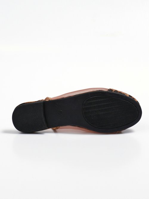 Ballerines plates en résille talon ouvert Femme Noir ERY333-309 UN1