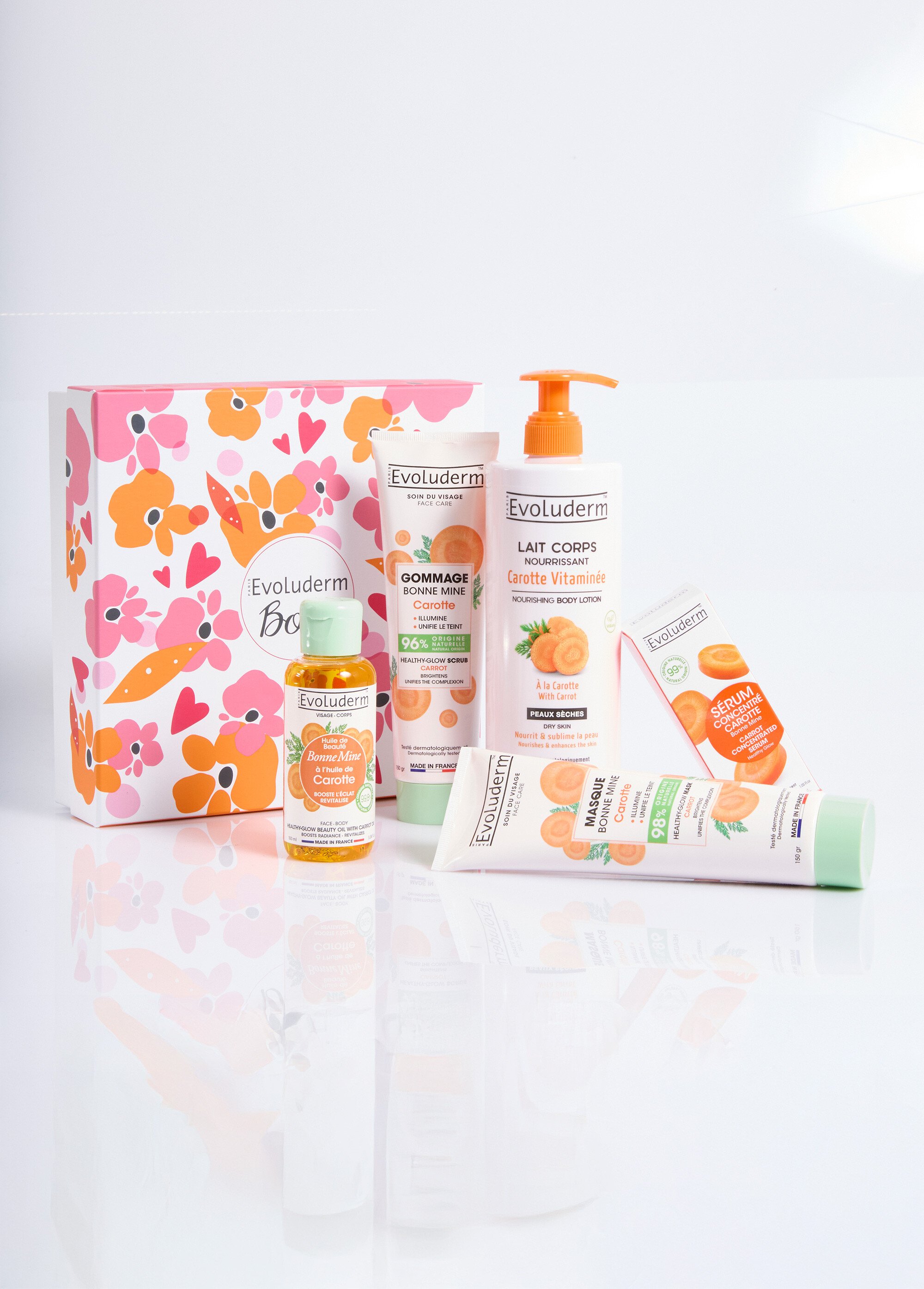 Coffret Carotte visage et corps 5 pièces CAROTTE EVO-ROSEA4 FA1