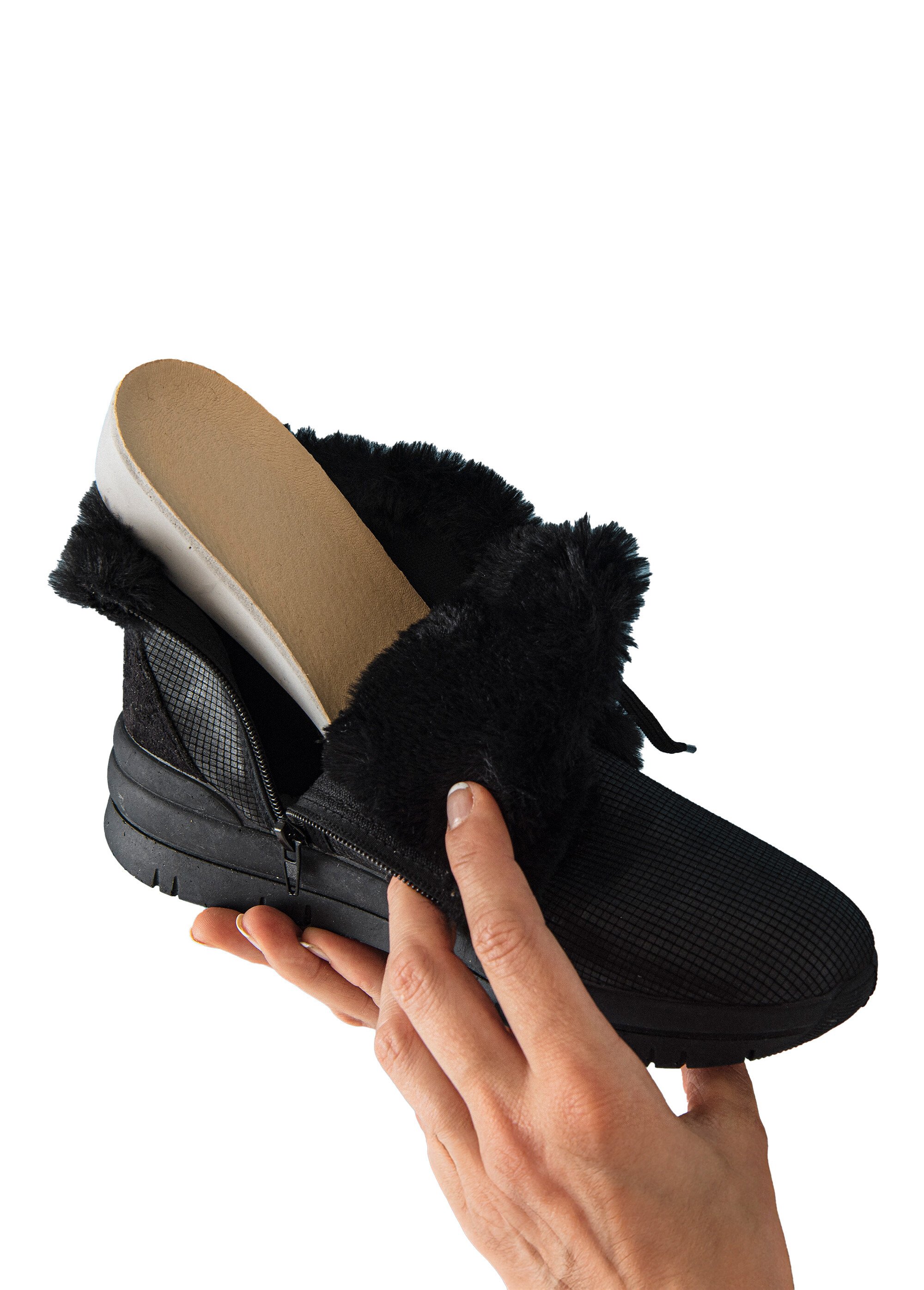 Bottines lacées et zippées
