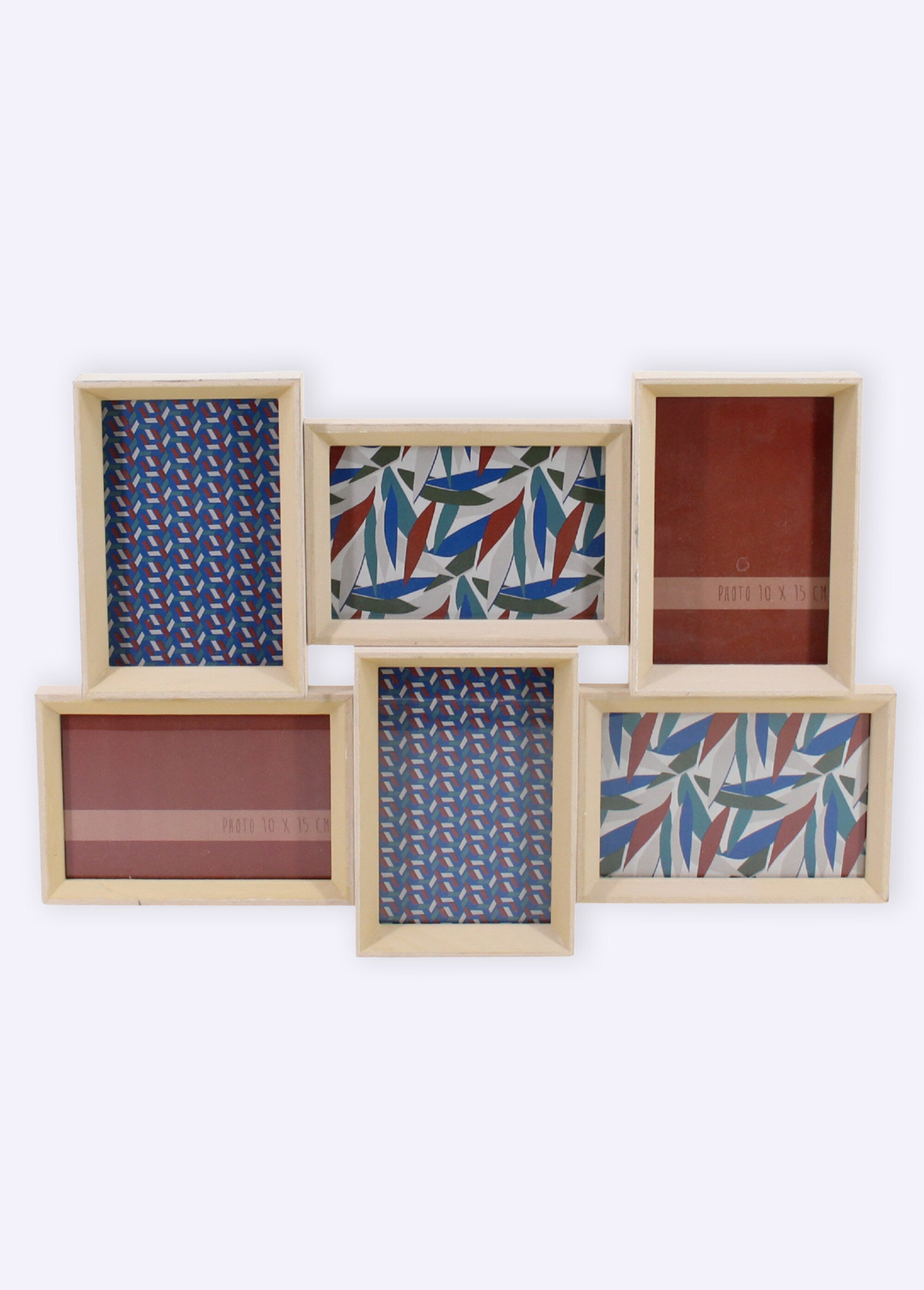 Cadre photo en bois pour 6 vues