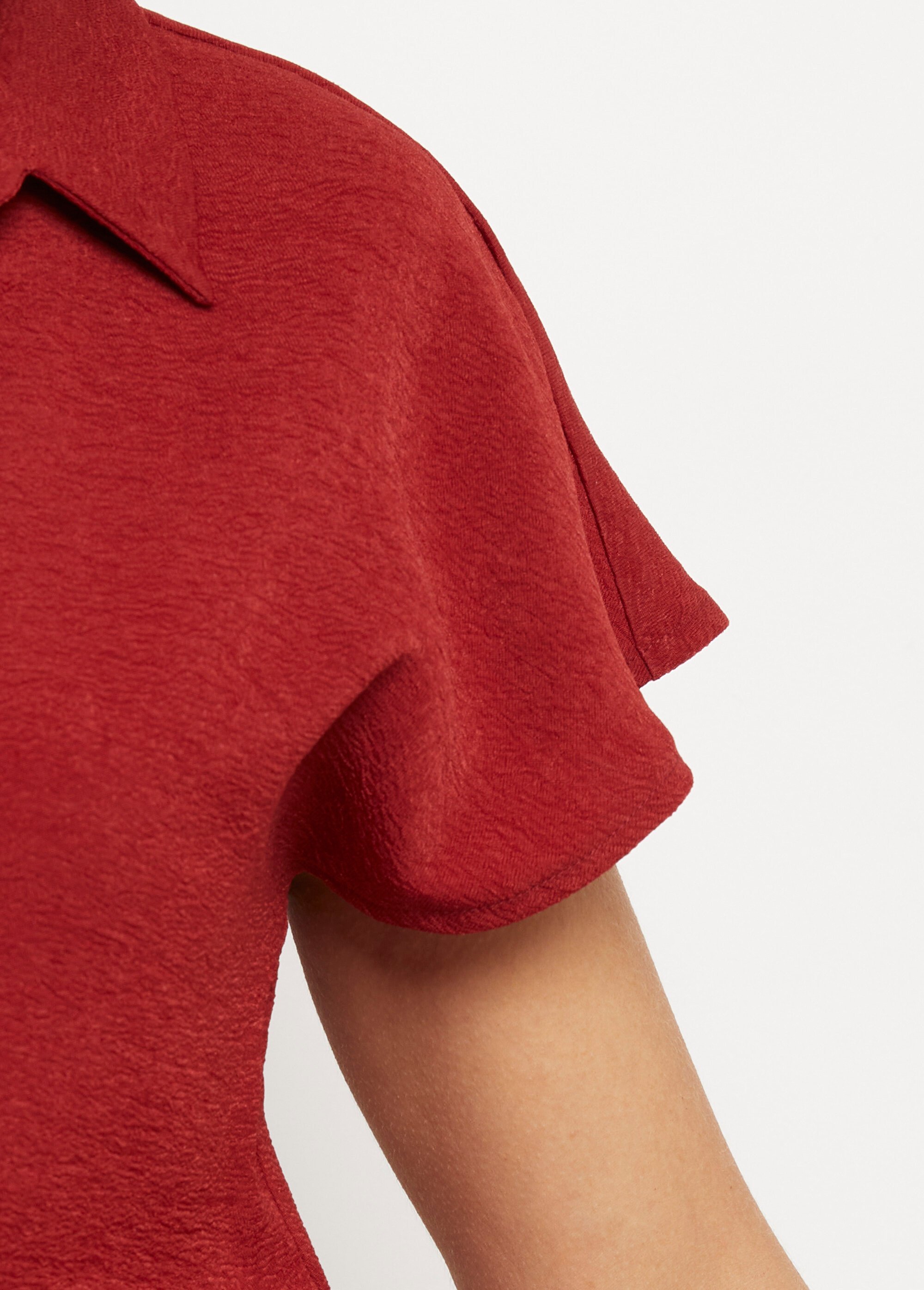 Chemisier manches courtes, noué taille Femme Orange MOD-CHEGIL DE2