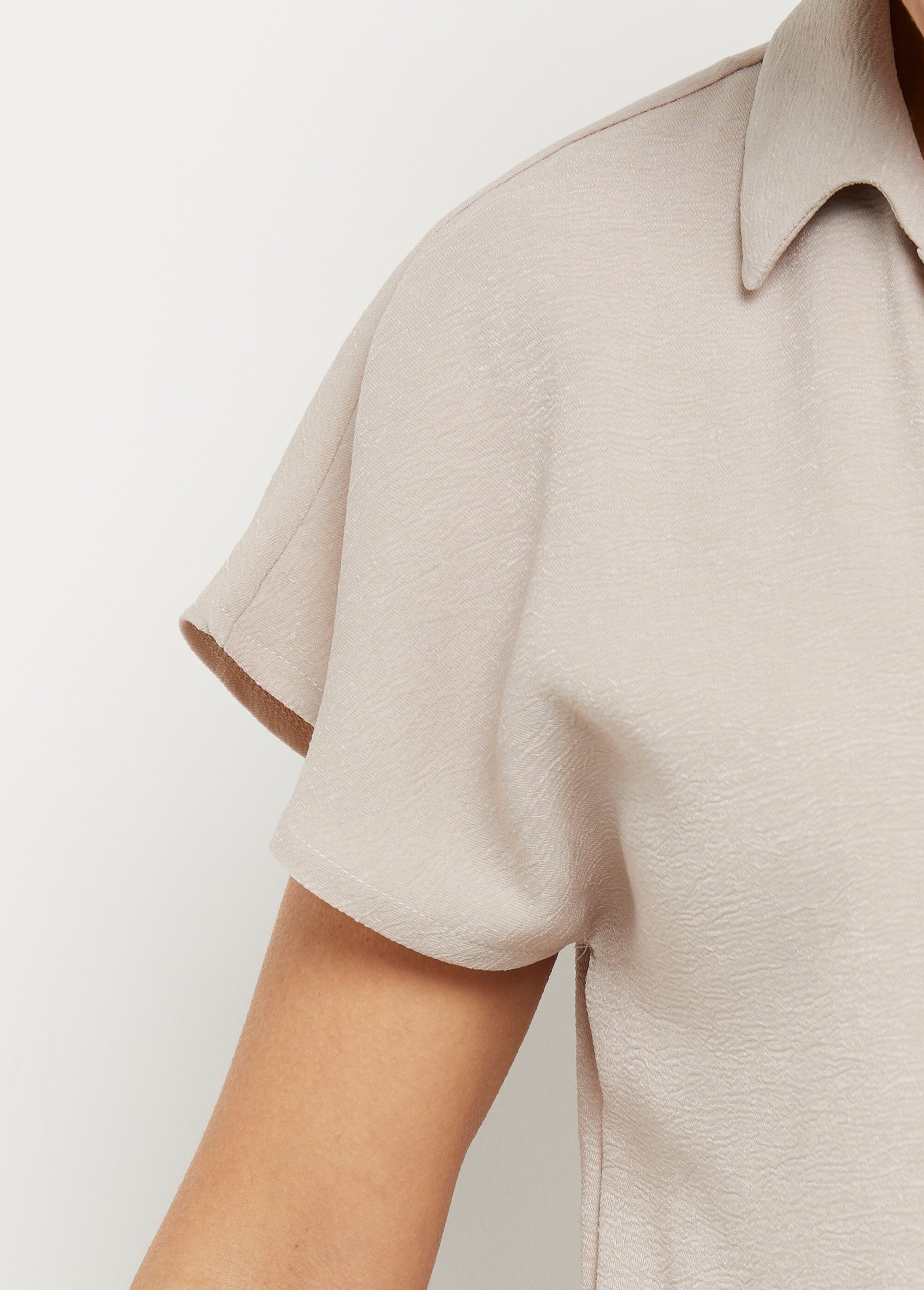 Chemisier manches courtes, noué taille Femme Beige MOD-CHEGIL DE1