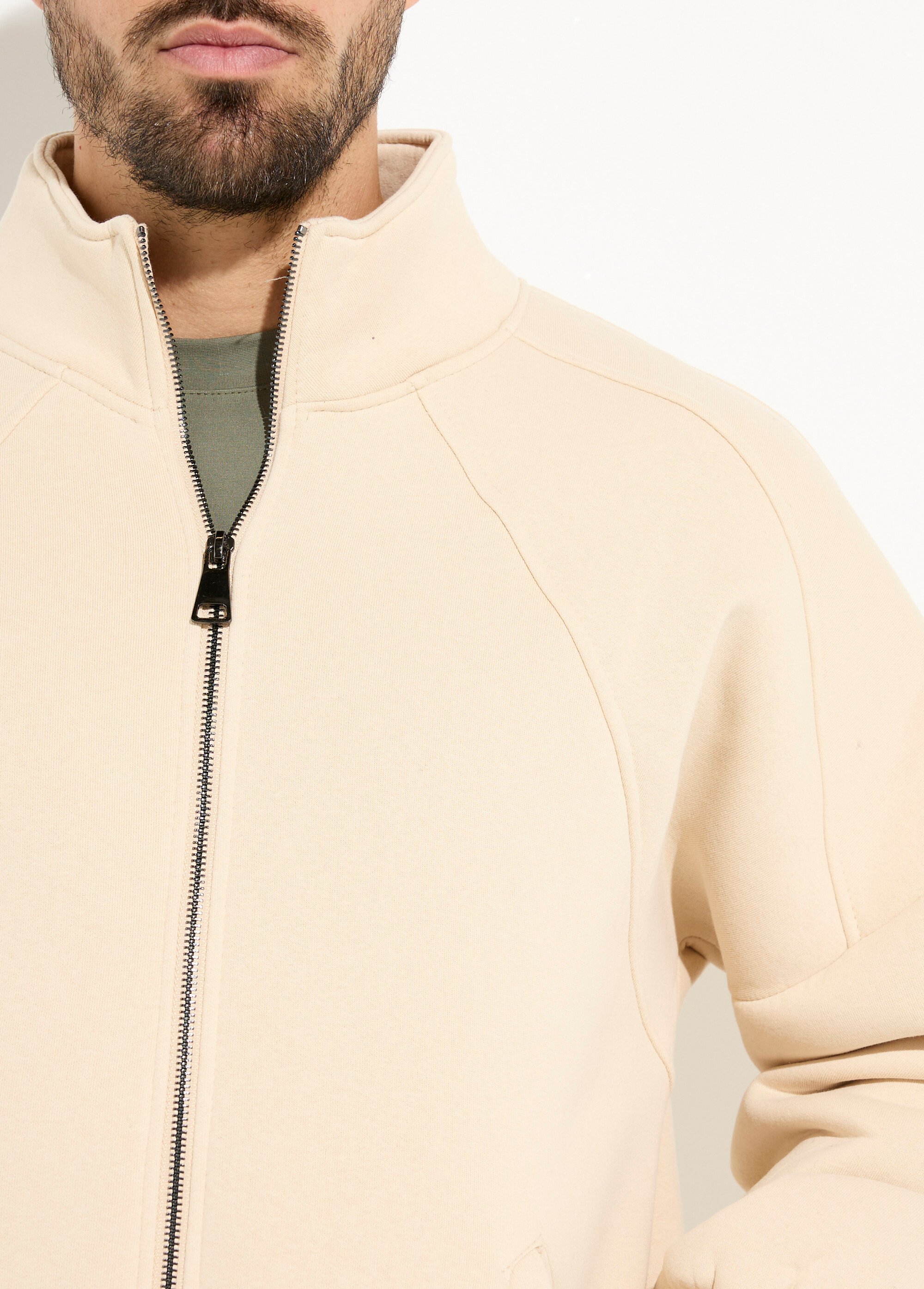 Ensemble détente chaud en molleton gratté Homme Beige UNI-195 DE1