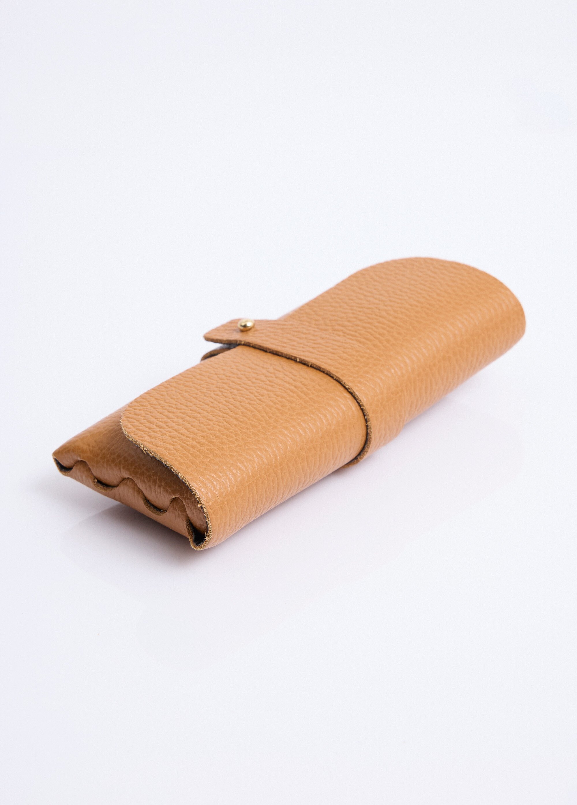 Etui à lunettes cuir grainé bords francs Femme Marron NES78GH2601 DE2