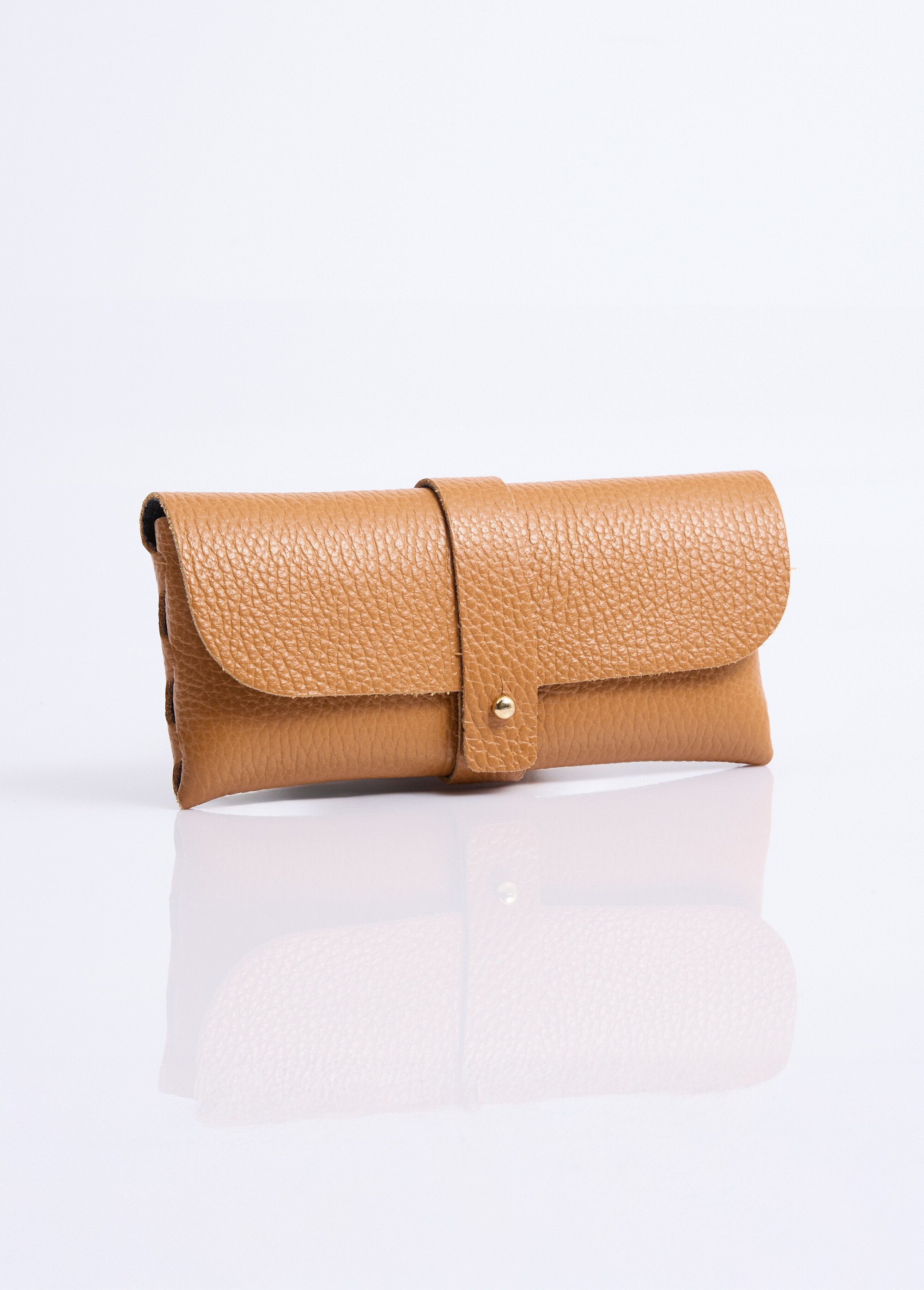 Etui à lunettes cuir grainé bords francs