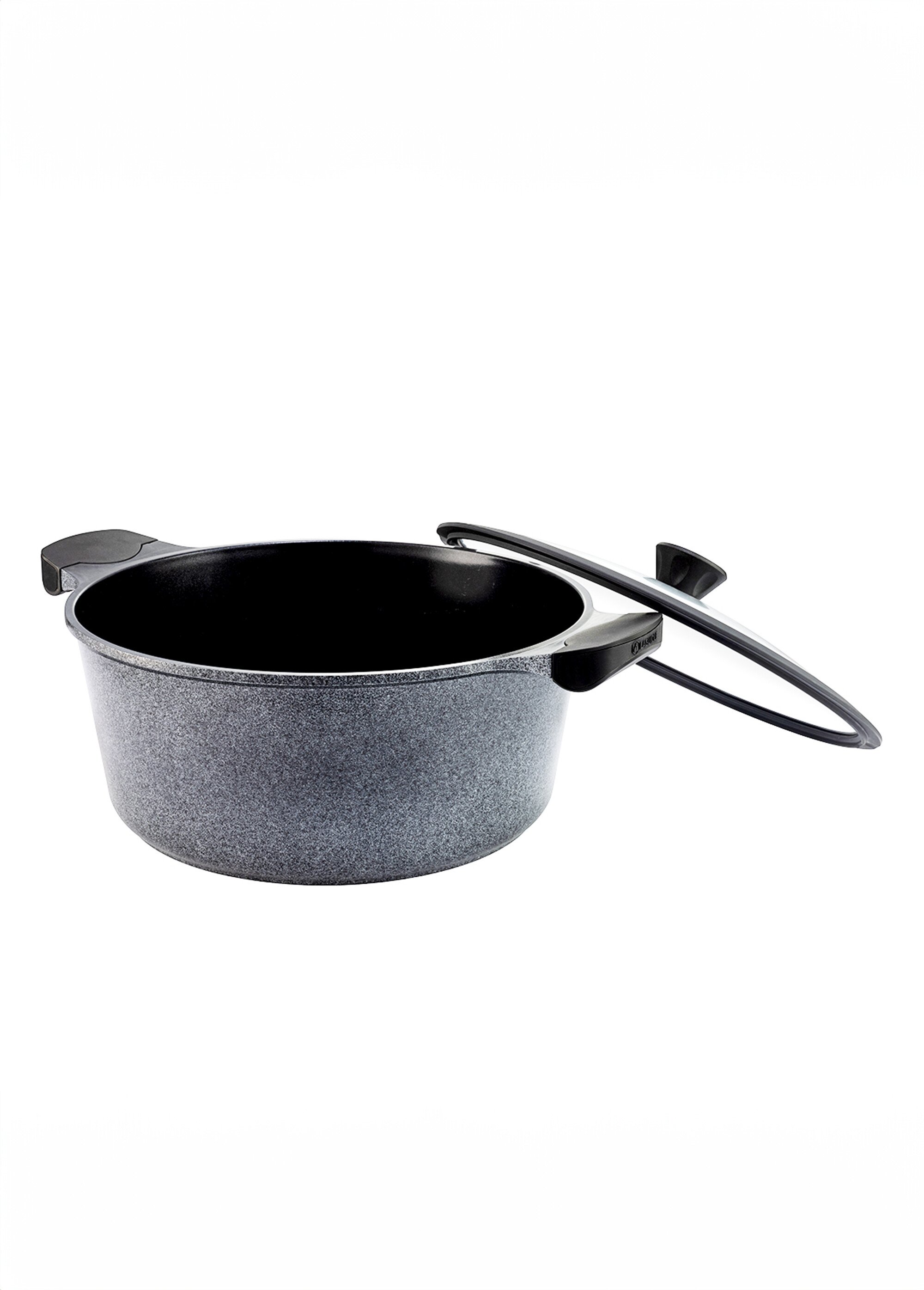 Faitout 32cm alu, revêtement effet pierre