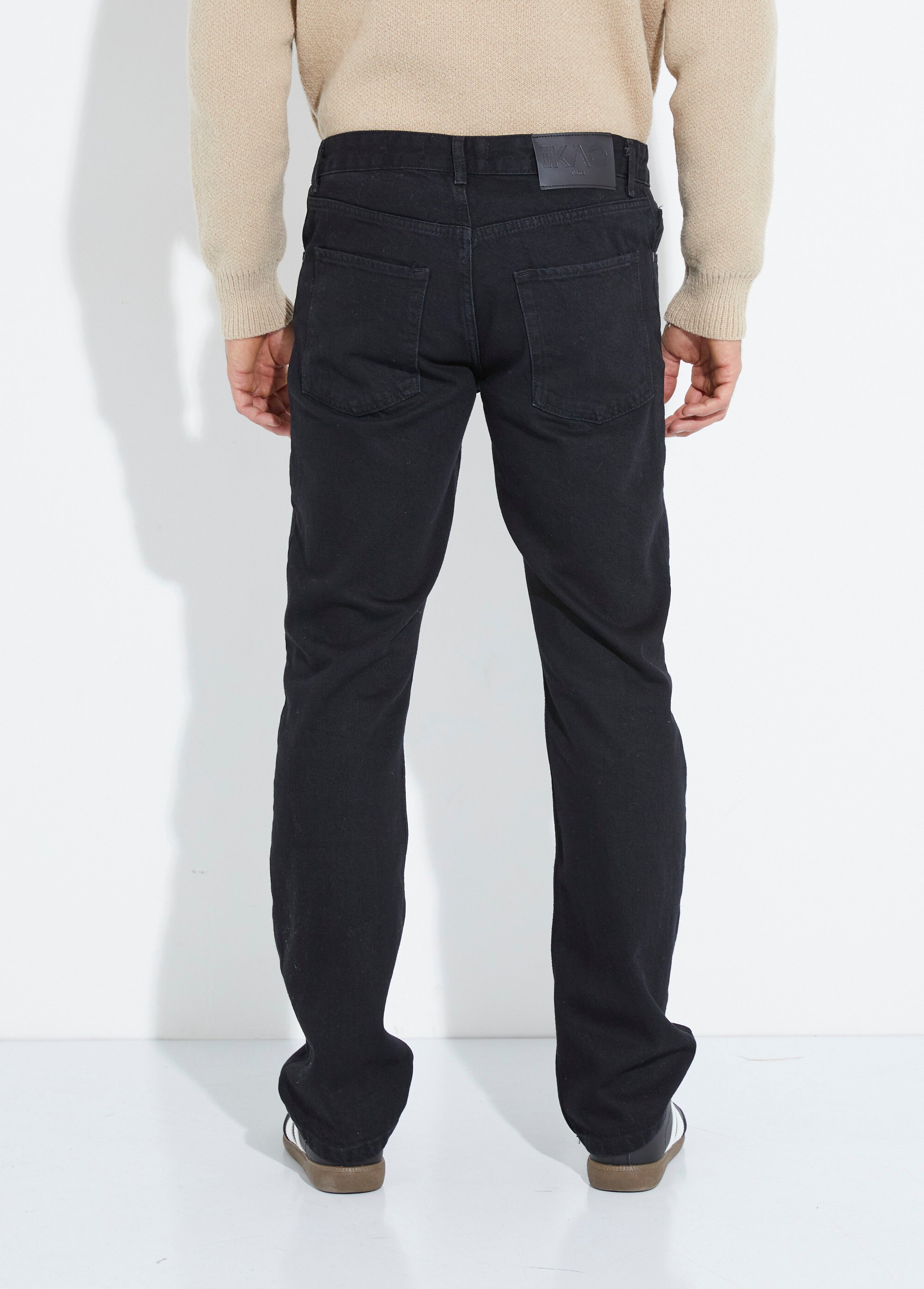 Jean denim 5 poches bas resserré, foncé 2N Homme Noir IKA4088 DO1