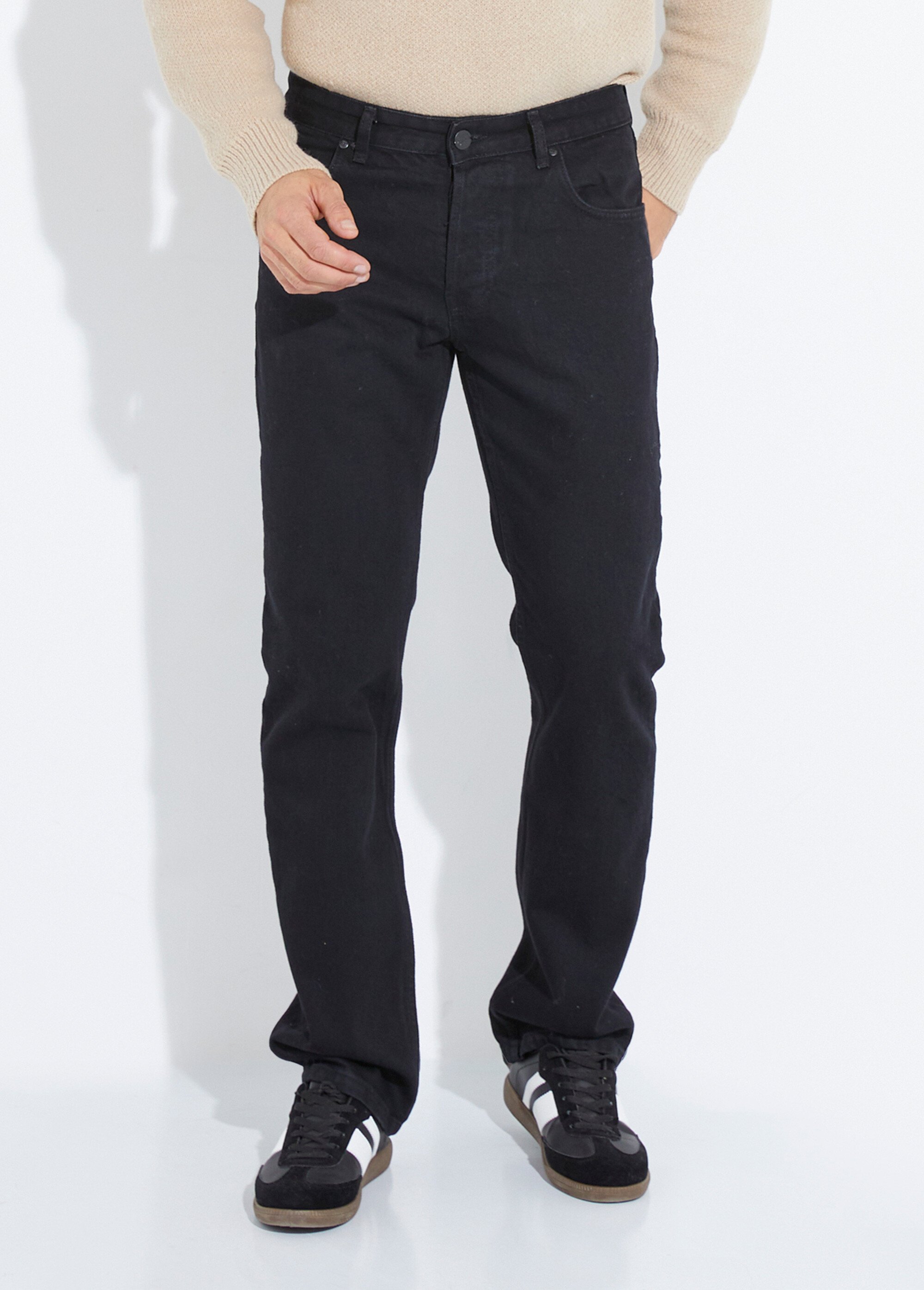 Jean denim 5 poches bas resserré, foncé 2N