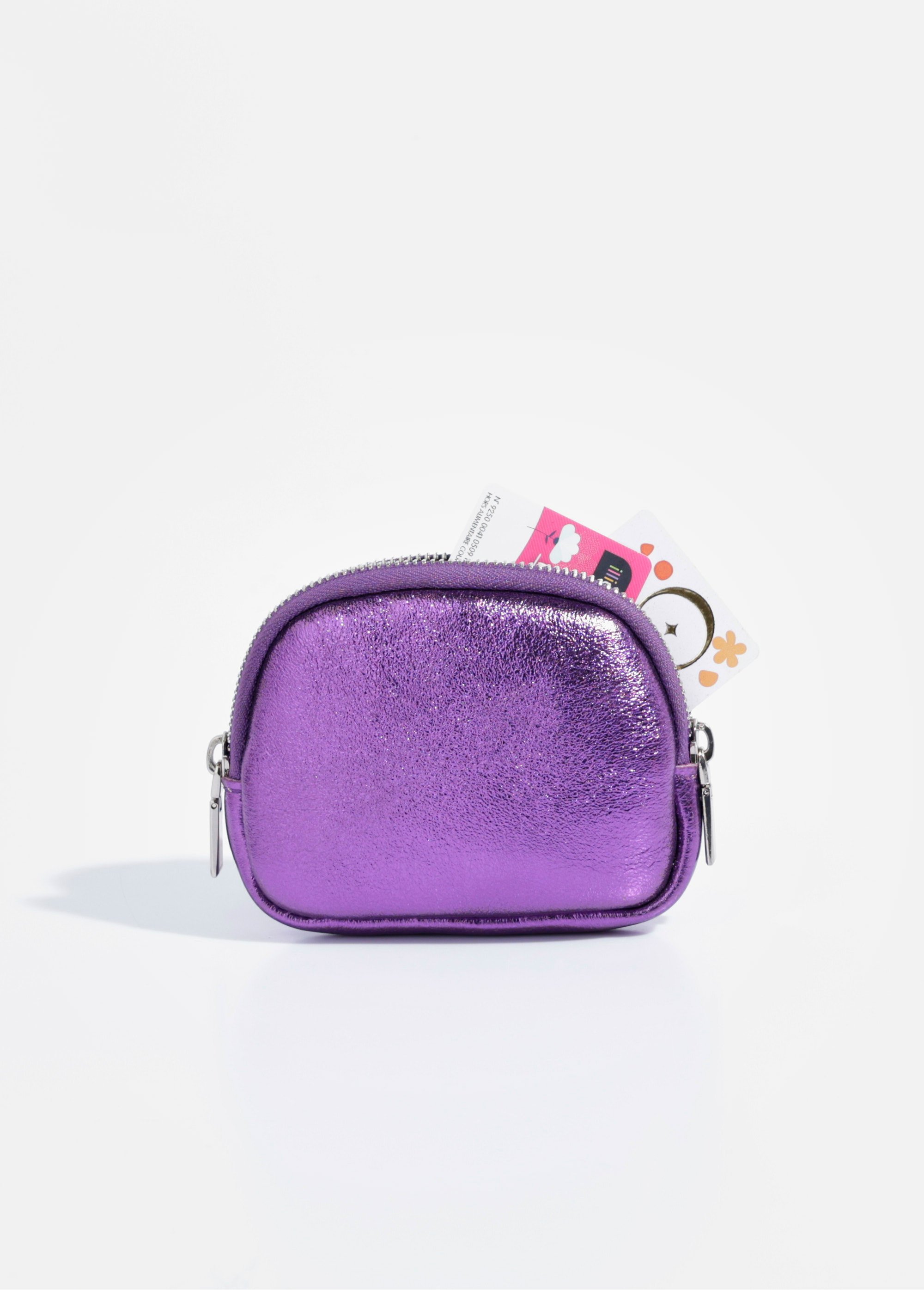 Porte-monnaie demi-lune cuir brillant