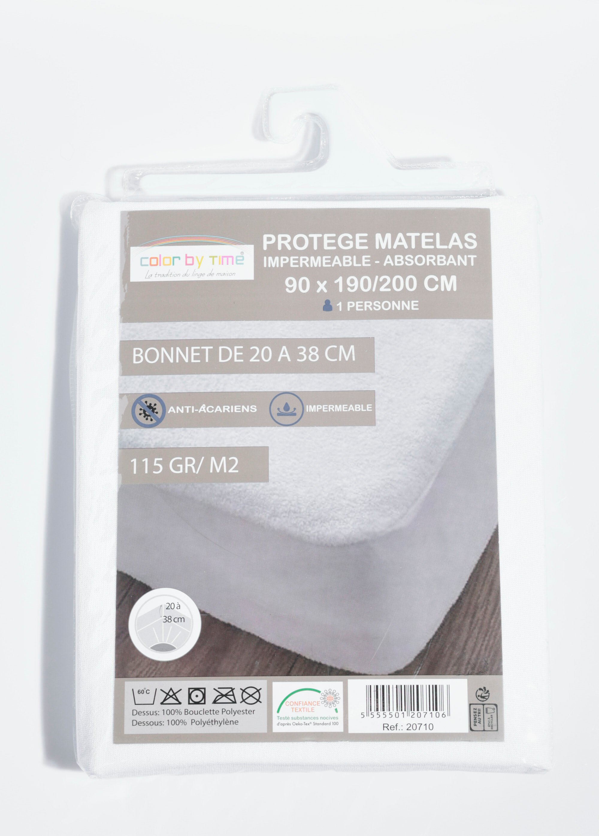 Protège-matelas absorbant 90 x 190/200cm Blanc COT20710 DE1